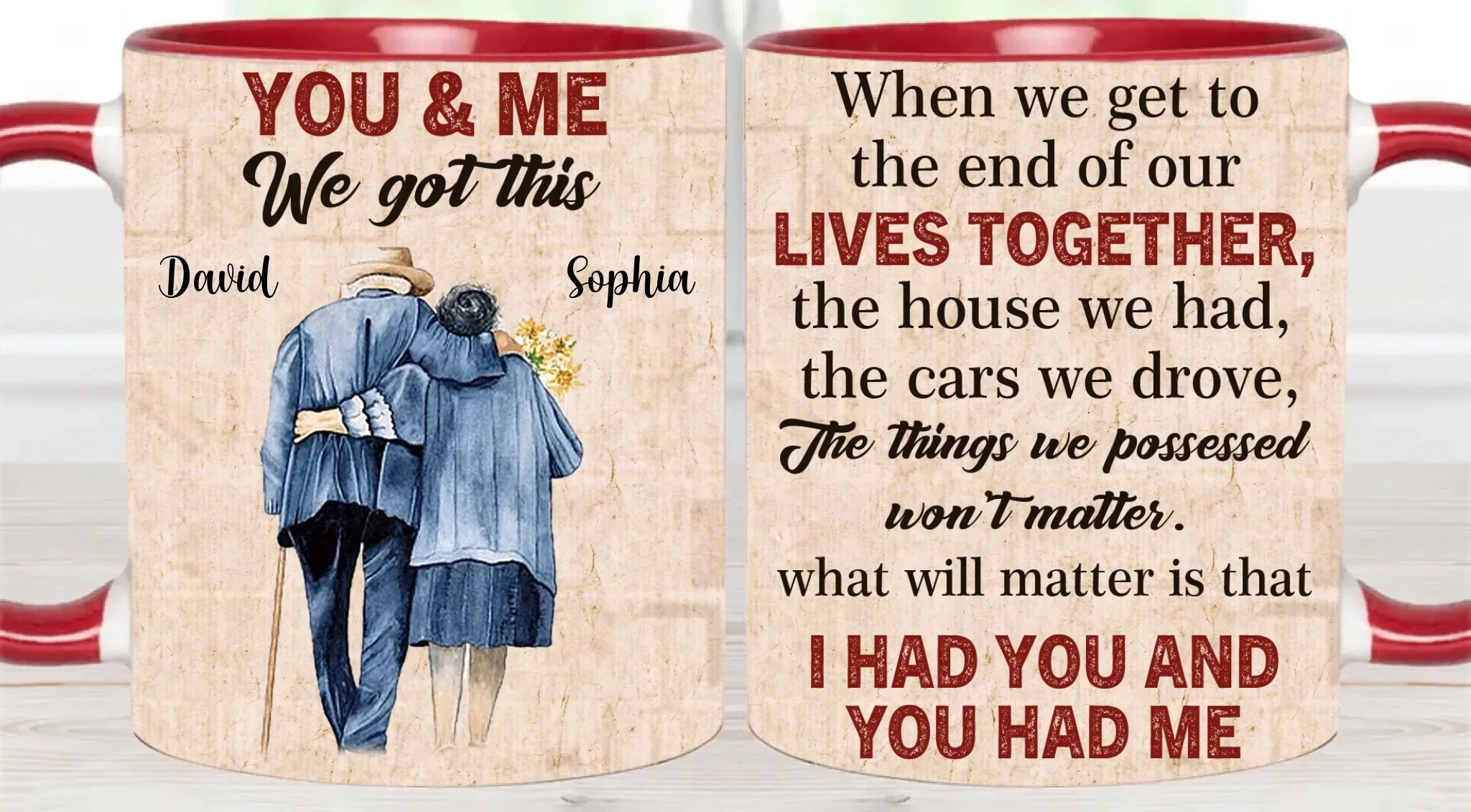 Couple Coffee Cup - Personalized Name Anniversary Gift - Joliny