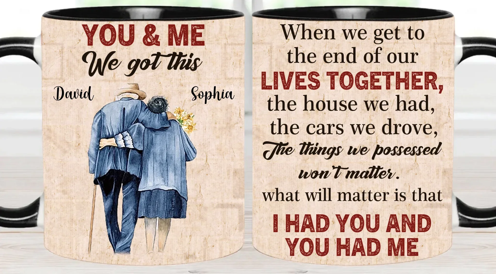 Couple Coffee Cup - Personalized Name Anniversary Gift - Joliny