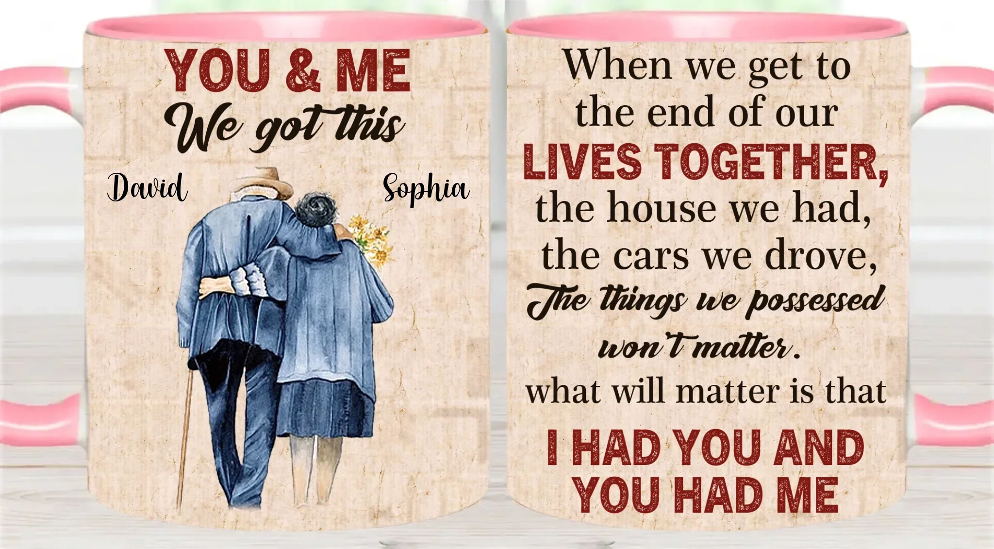 Couple Coffee Cup - Personalized Name Anniversary Gift - Joliny