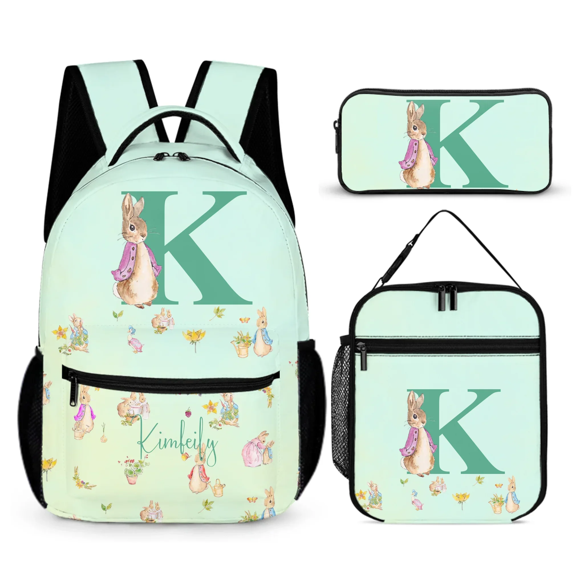 Personalized Customized Name Customized Initials - Kids Cute Bunny School Bags - Unique School Season Kids Gift Replicas - Joliny