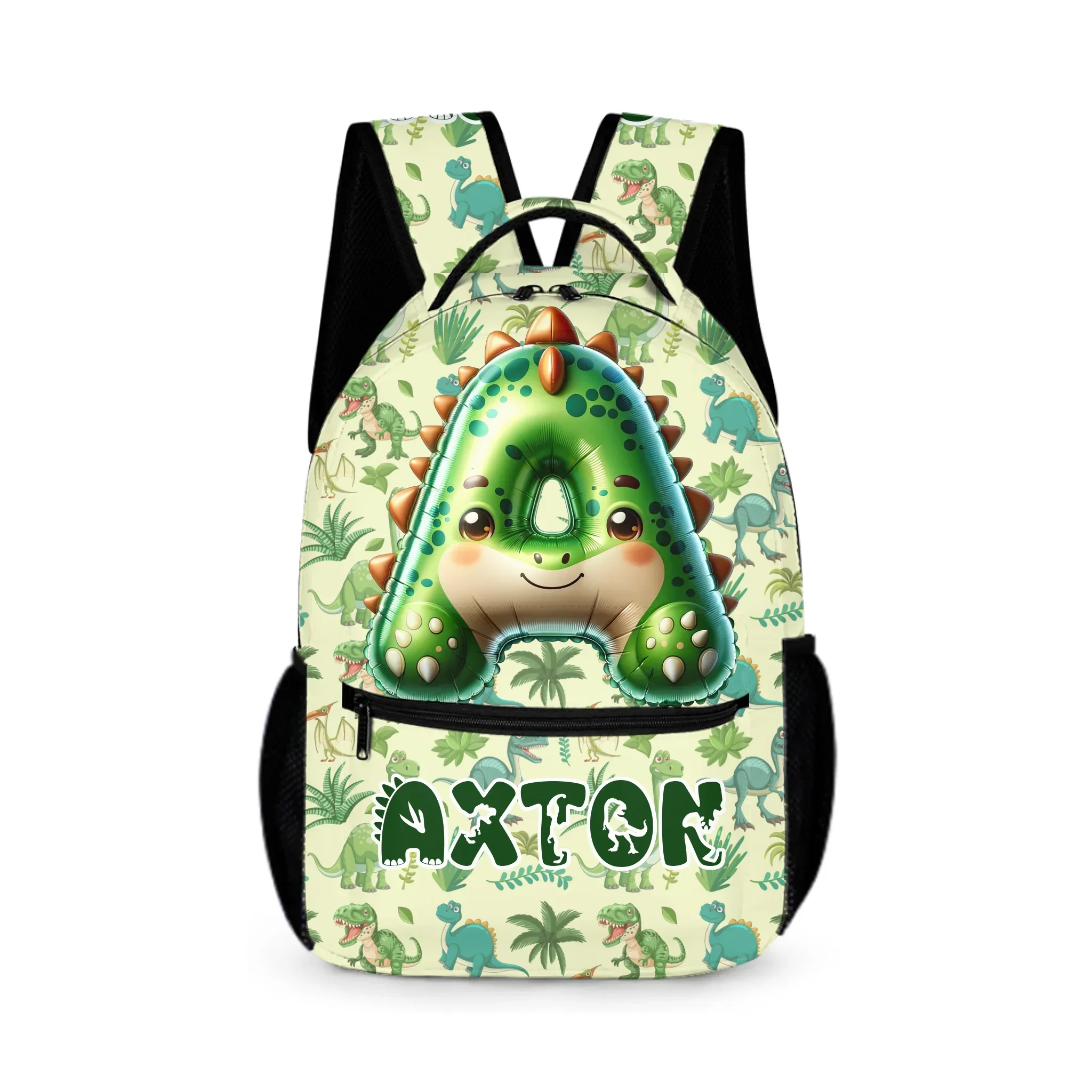 Customized Children's Backpack - with Customized Name and Initial Dinosaur Pattern - School Season Gift for Children - Joliny