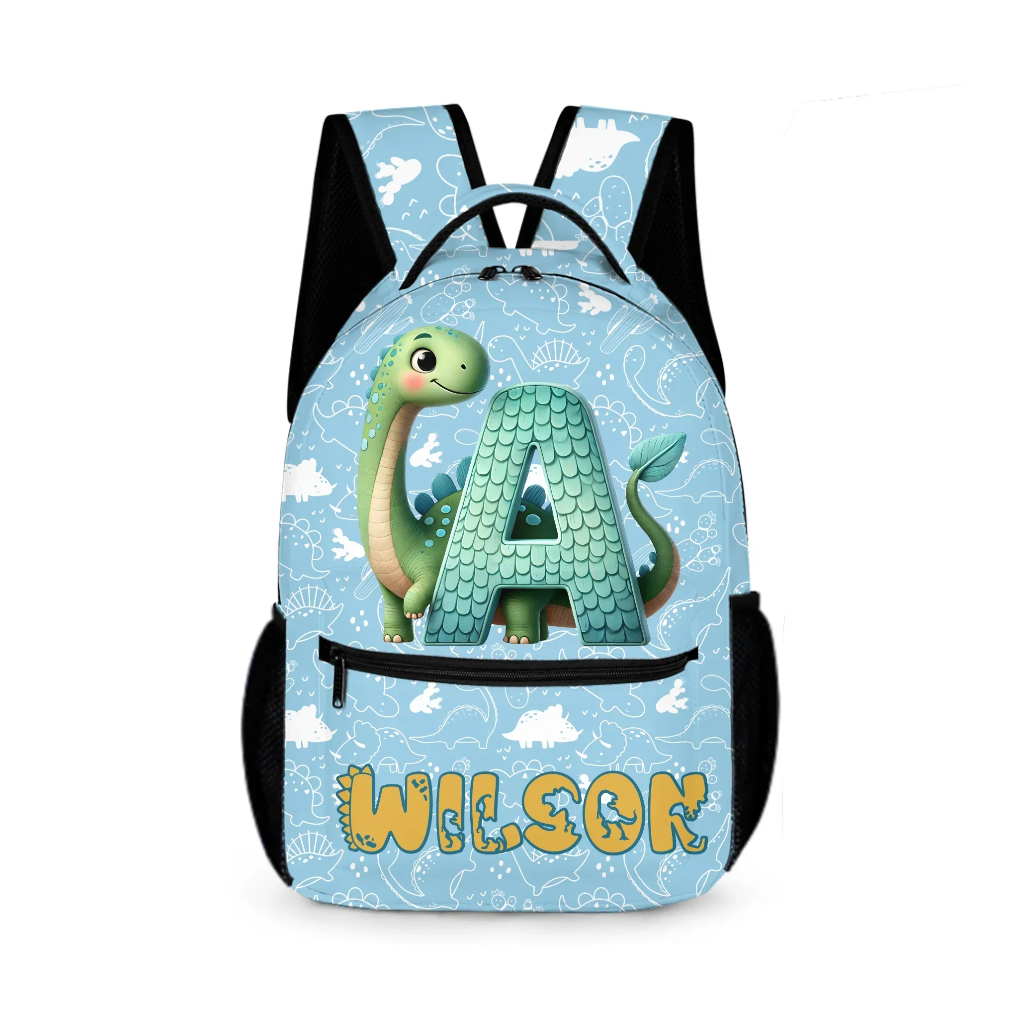 Customized Children's Backpack - with Customized Name and Initial Dinosaur Pattern - School Season Gift for Children - Joliny