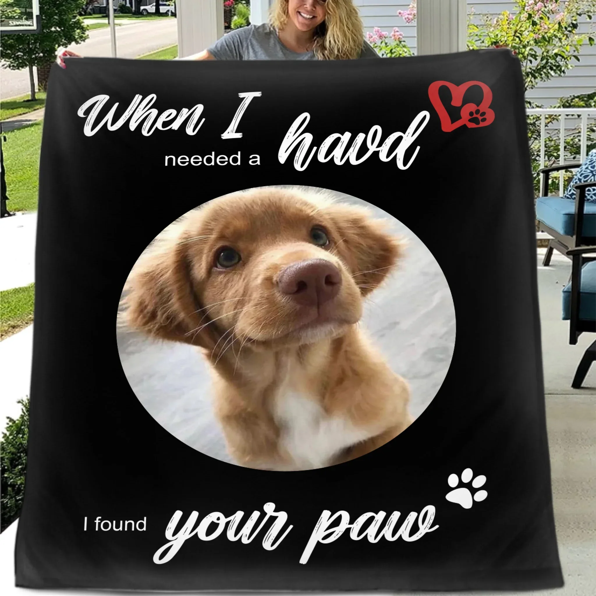 Dog Memorial - Personalized Photo Flannel Blanket - Joliny