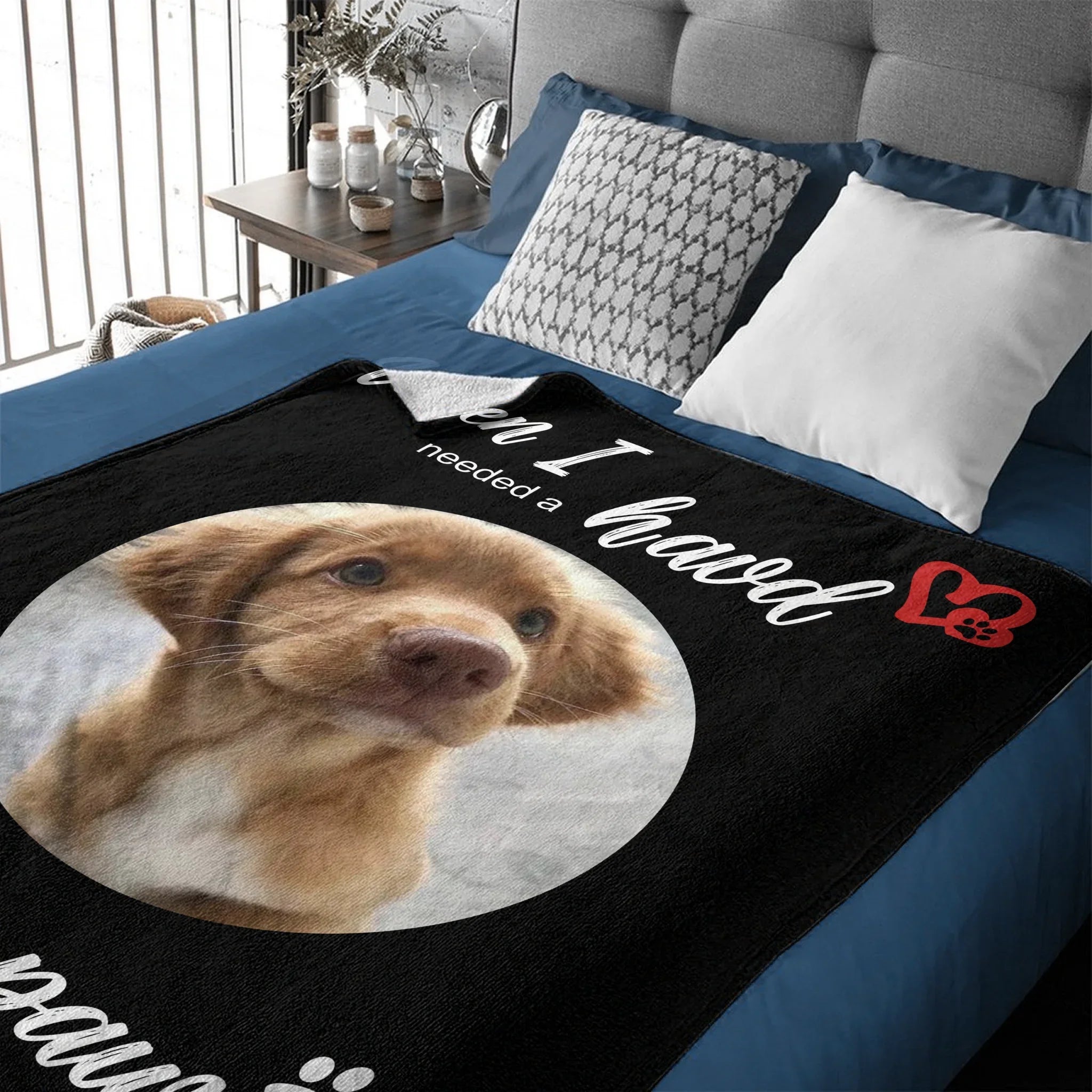 Dog Memorial - Personalized Photo Flannel Blanket - Joliny