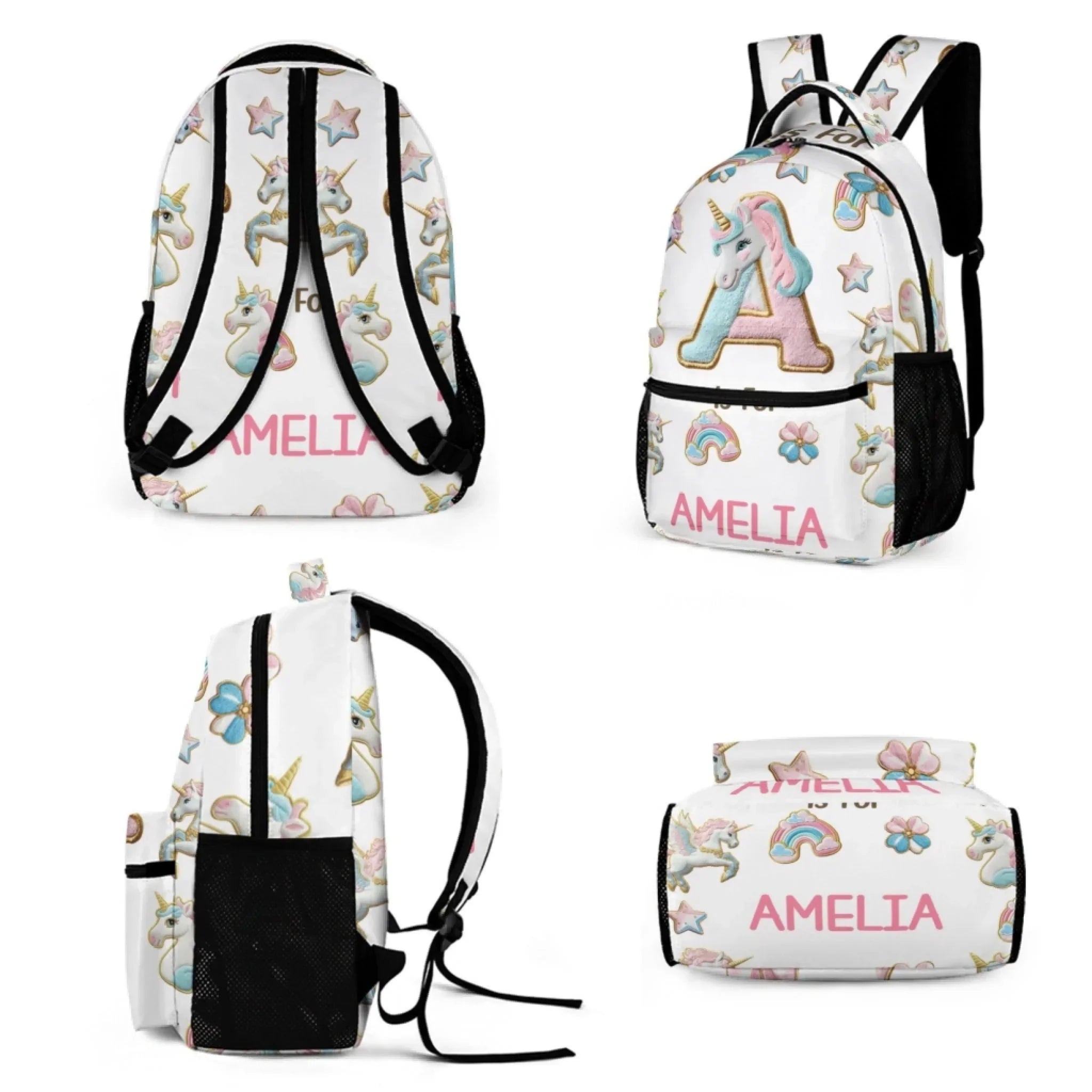 Beautiful Unicorn Alphabet - Personalized Name Backpack - Joliny