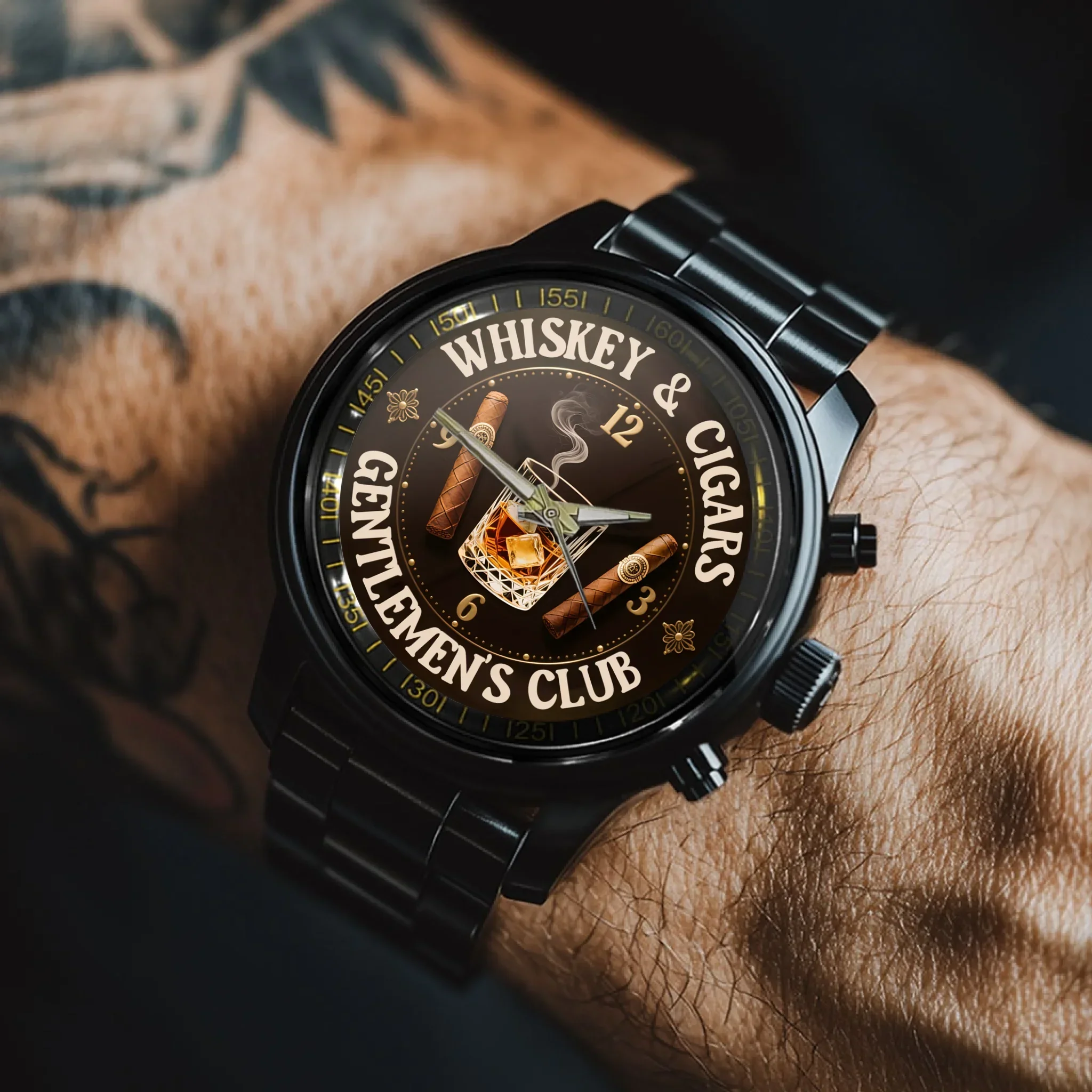 Whiskey and Cigar - Personalized Gentleman Club Watch - Joliny