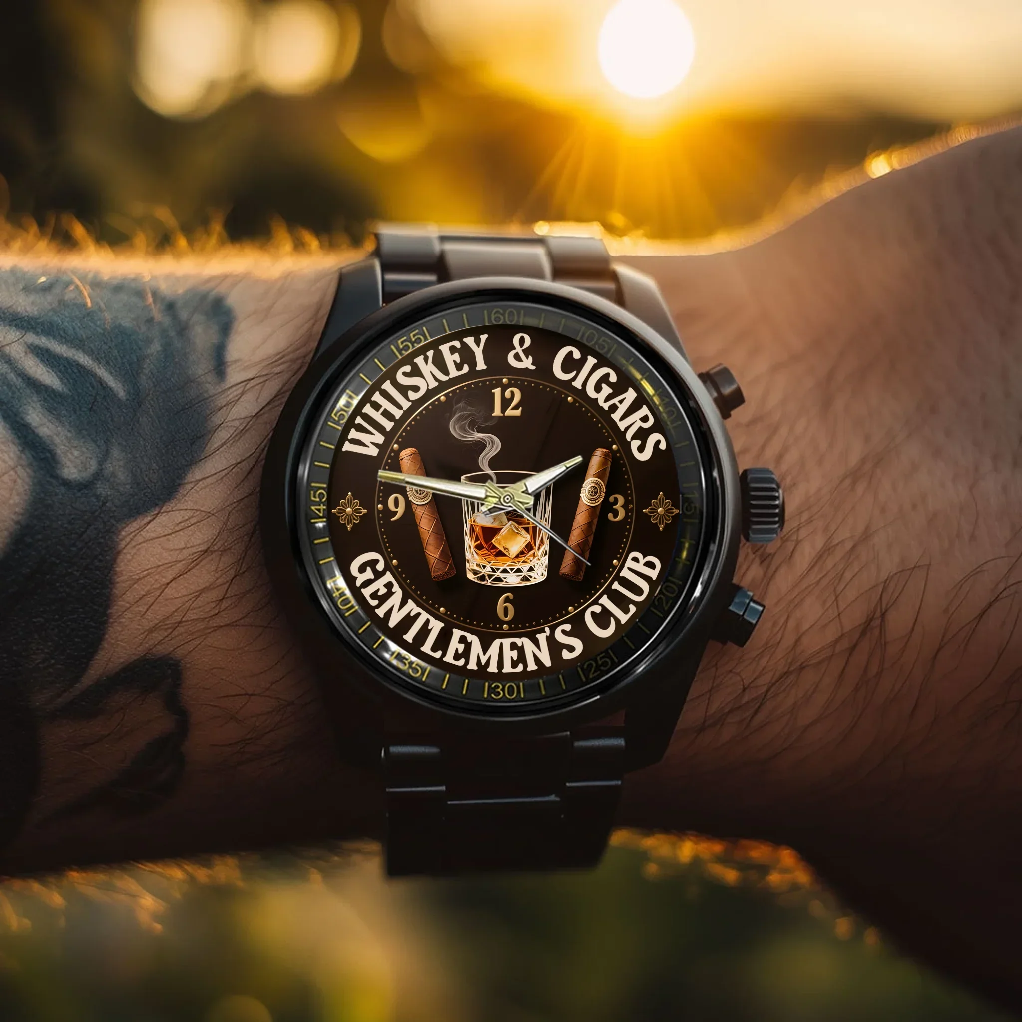 Whiskey and Cigar - Personalized Gentleman Club Watch - Joliny