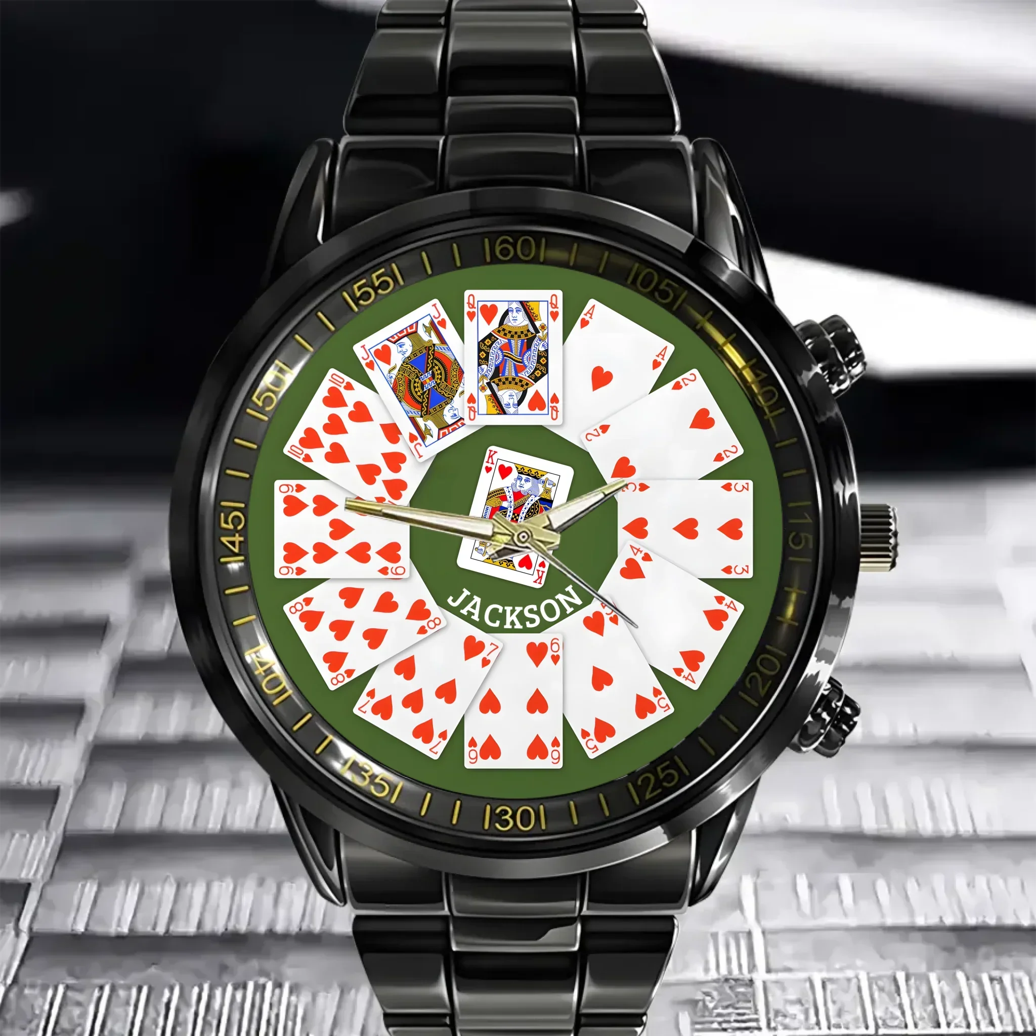 Hearts Suit Playing Card - Personalized Watch - Joliny
