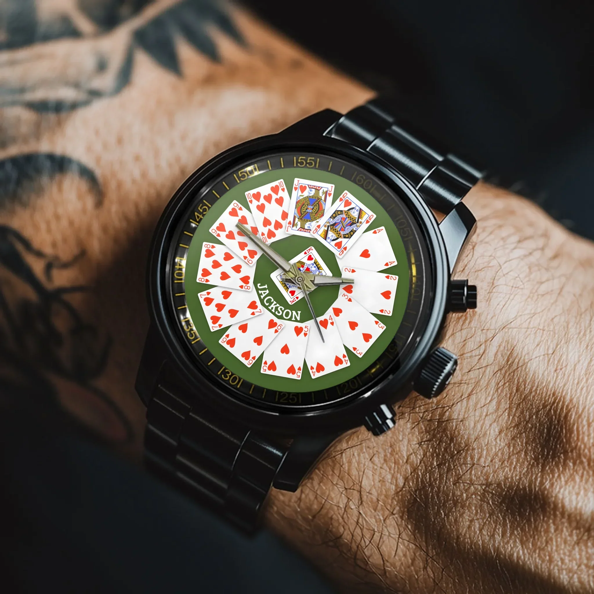 Hearts Suit Playing Card - Personalized Watch - Joliny