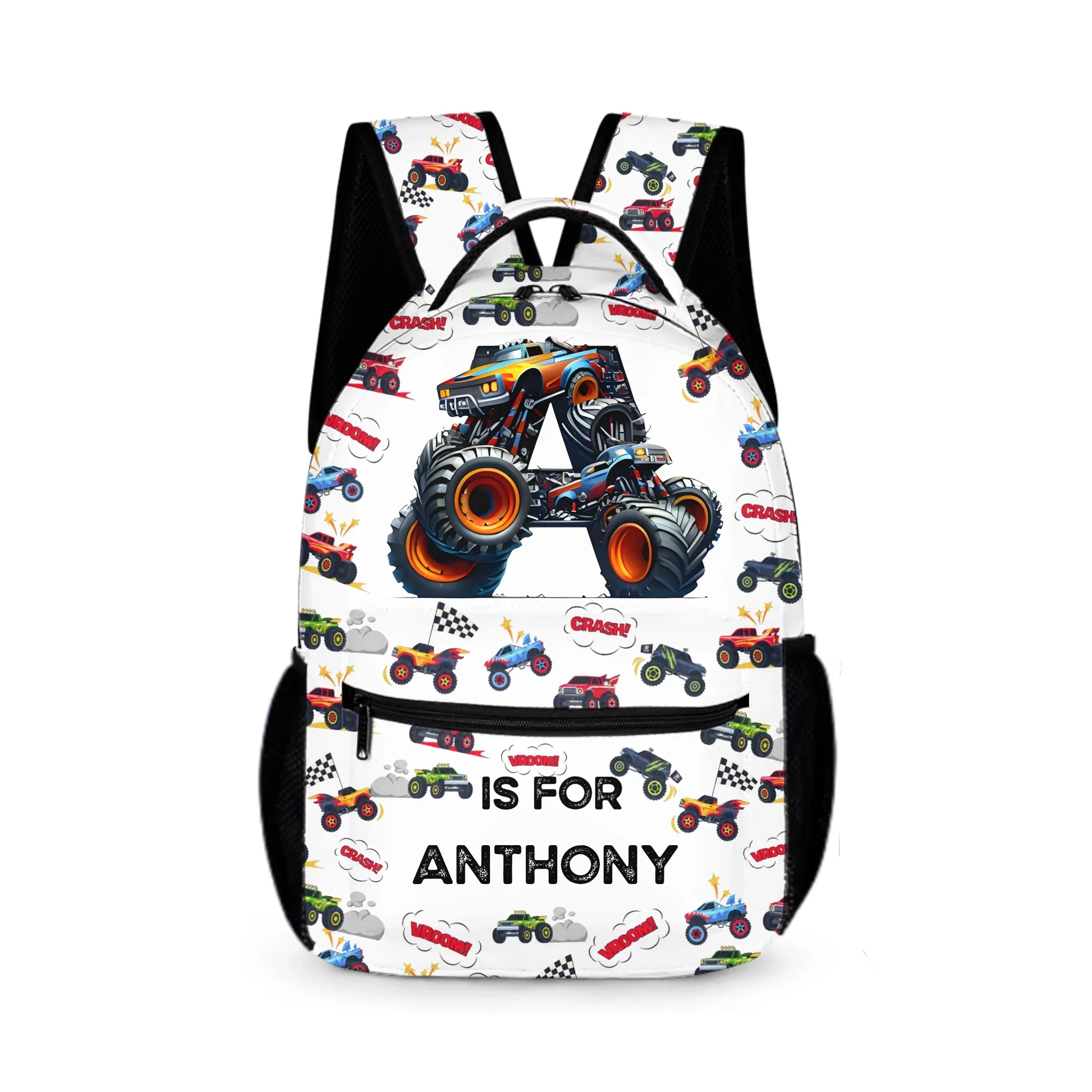 Monster Truck Alphabet - Personalized Children'S Backpack - A Great Start To The School Year Gift For Your Child! - Joliny