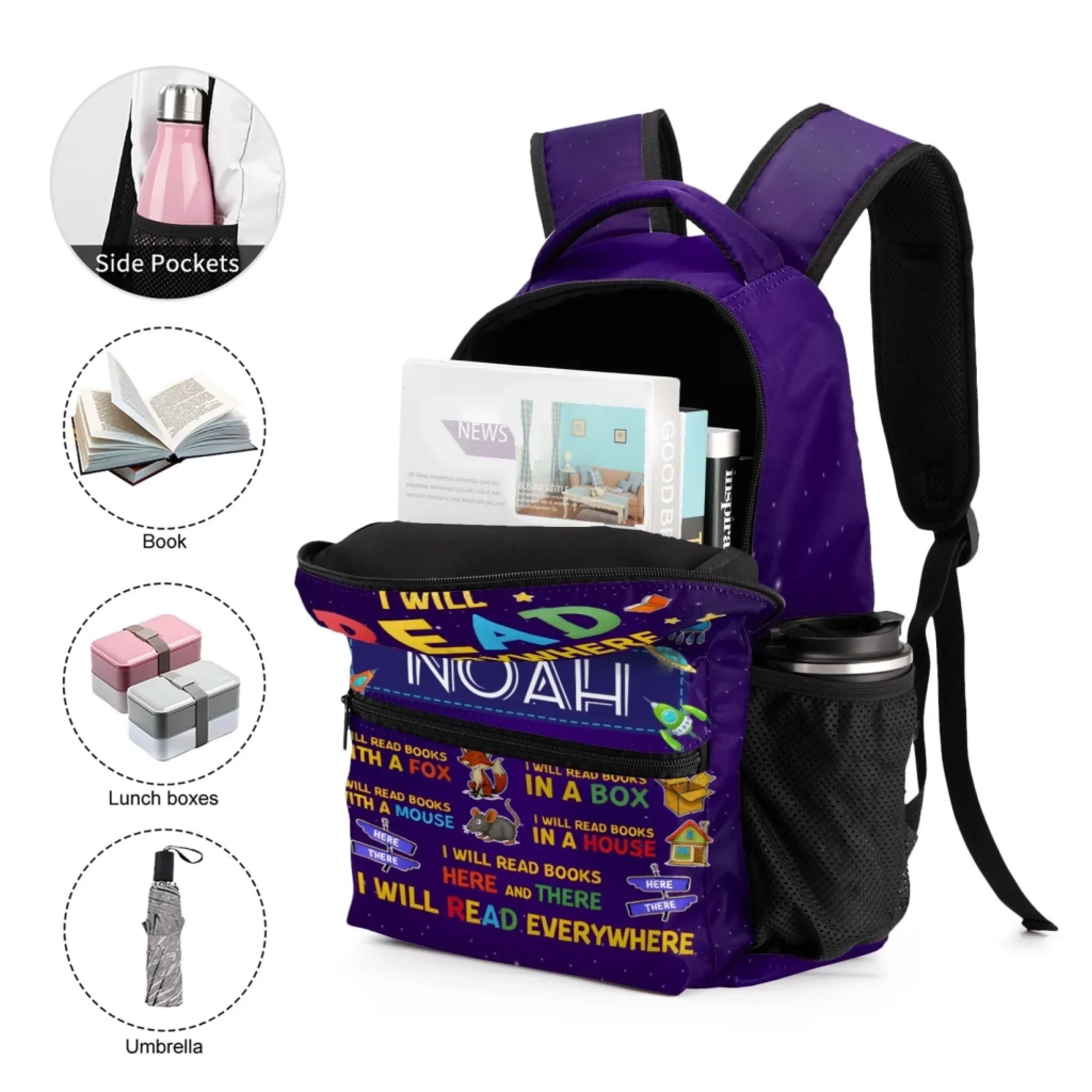 Space Reading Backpack - Gift For Child - Joliny