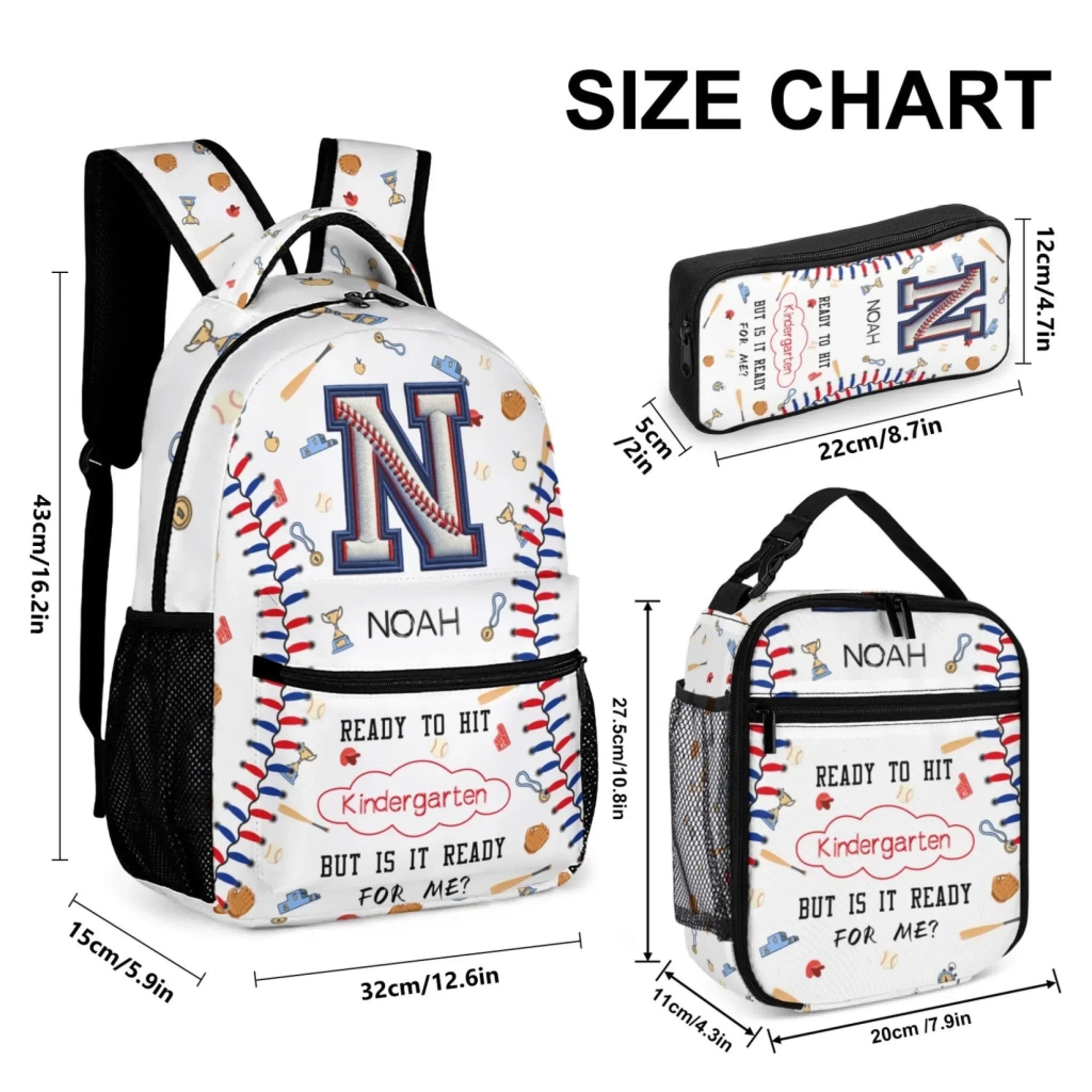 Personalized Initials Custom Baseball Backpack - Gift For Boys - Joliny