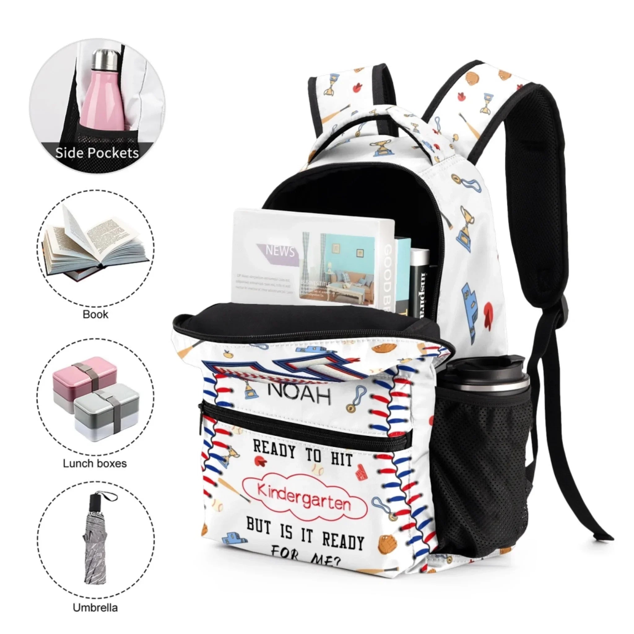 Personalized Initials Custom Baseball Backpack - Gift For Boys - Joliny