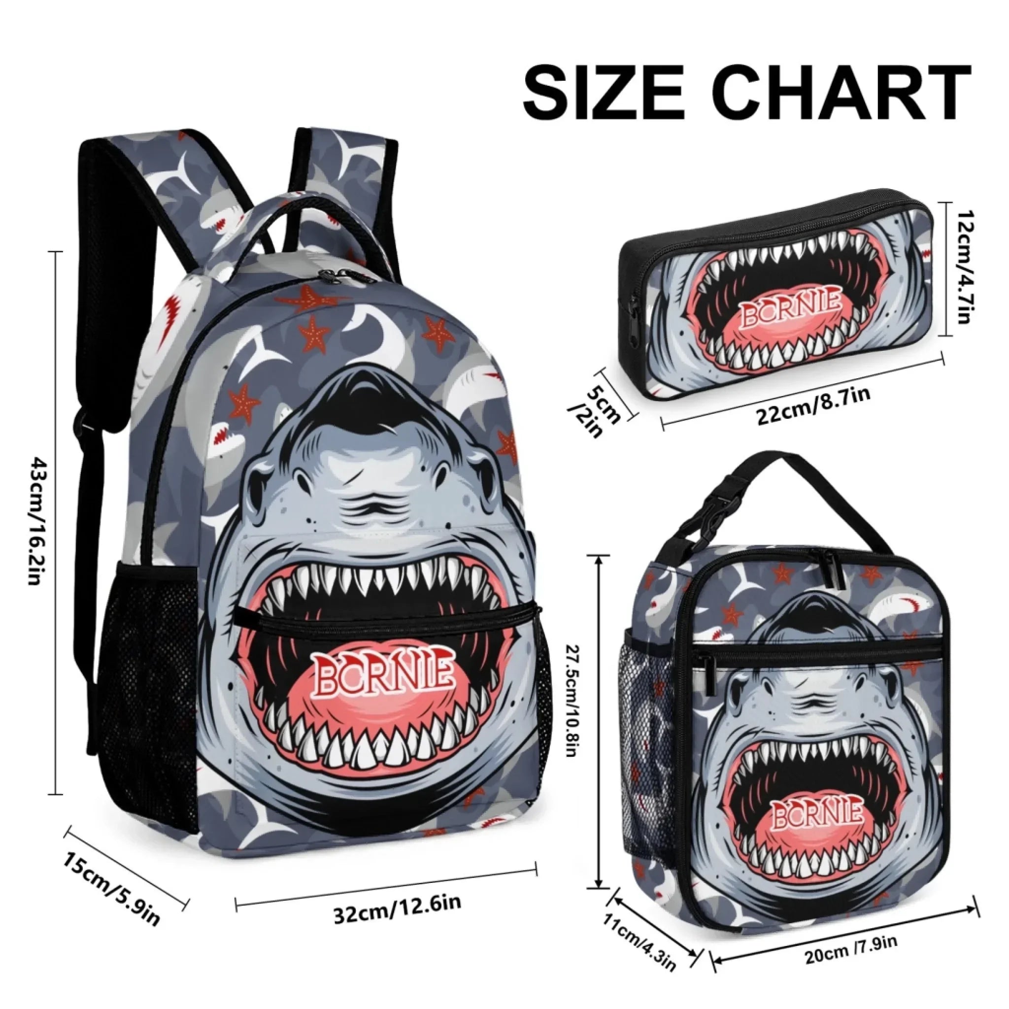 Customized Children'S Shark Backpack With Personalized Name-A Gift For Boys At The Beginning Of School Season - Joliny