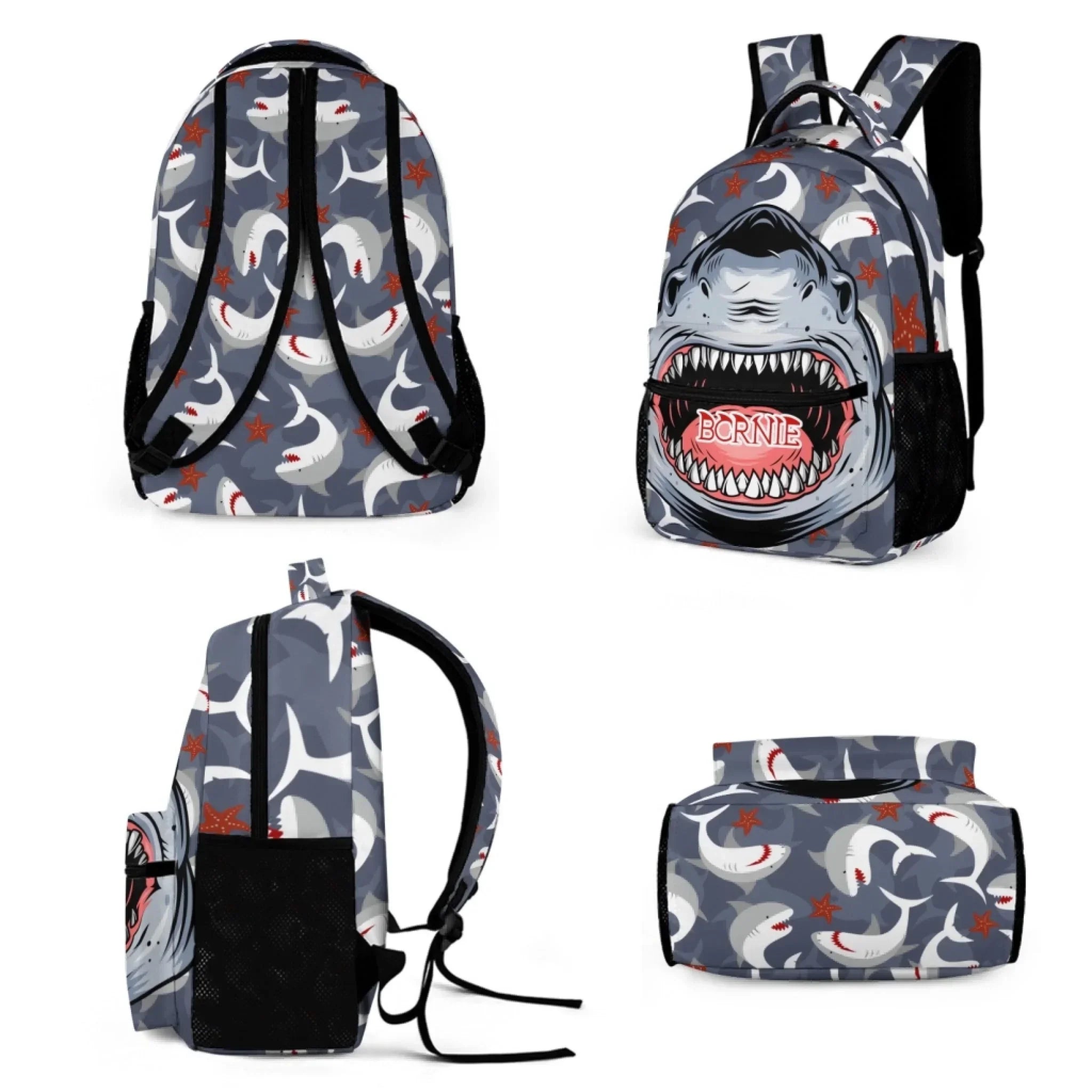 Customized Children'S Shark Backpack With Personalized Name-A Gift For Boys At The Beginning Of School Season - Joliny