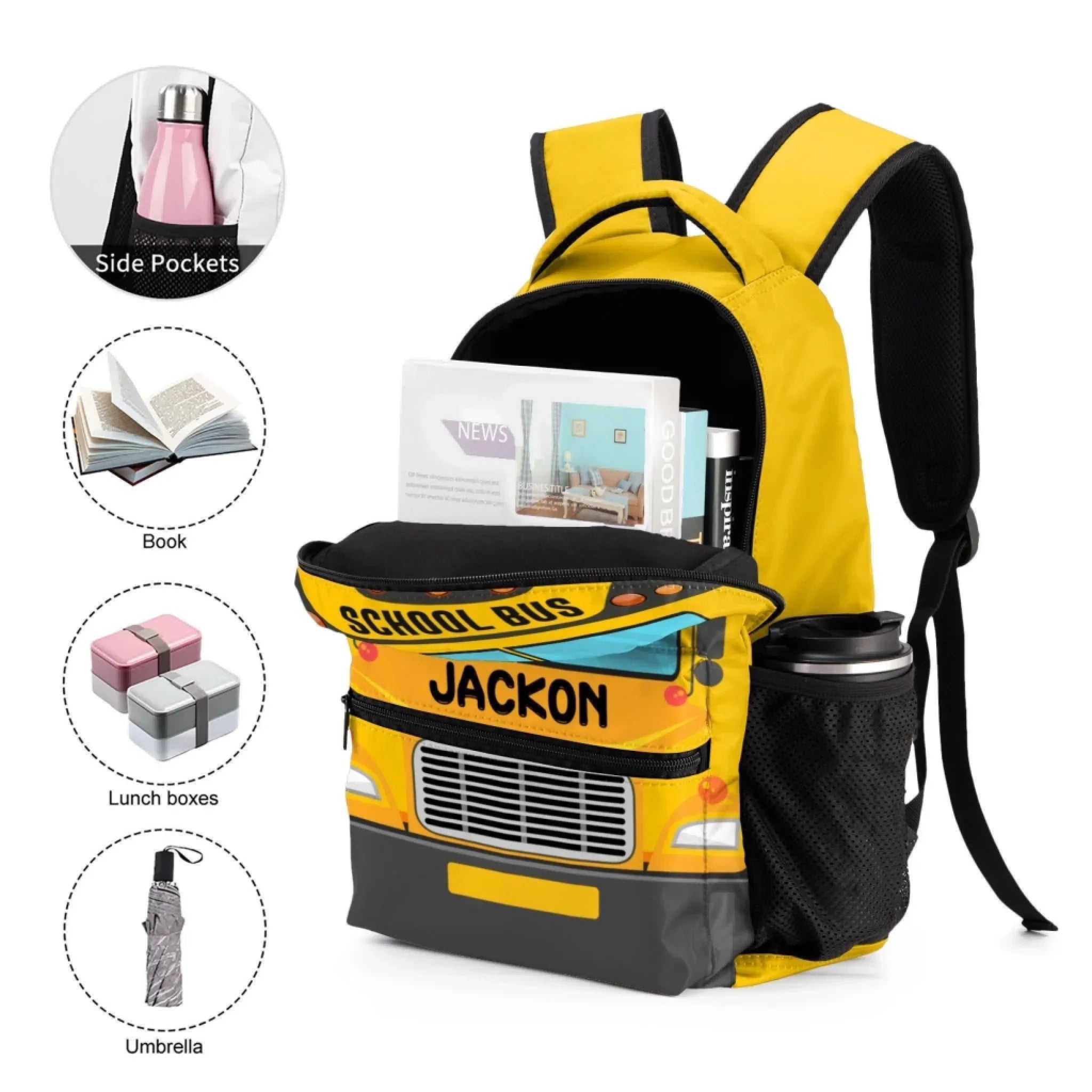 Personalized Name Custom Train Backpack - Back to School Gift for Kids - Joliny