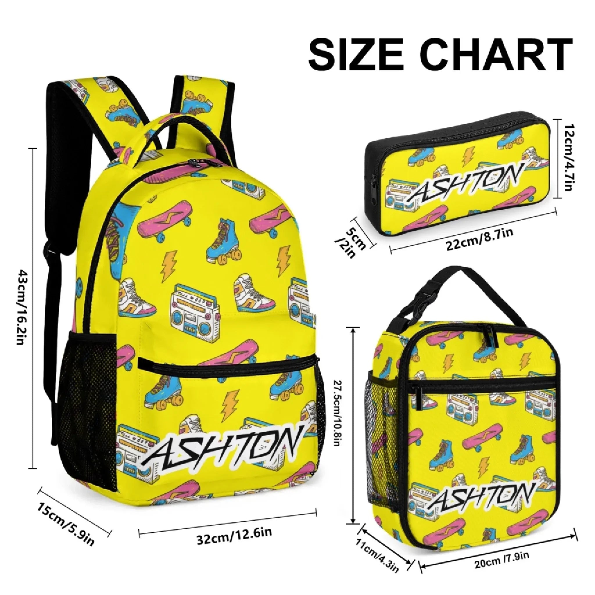 Personalized Name Customized Skateboard Backpacks - School Season Gifts for Kids - Joliny