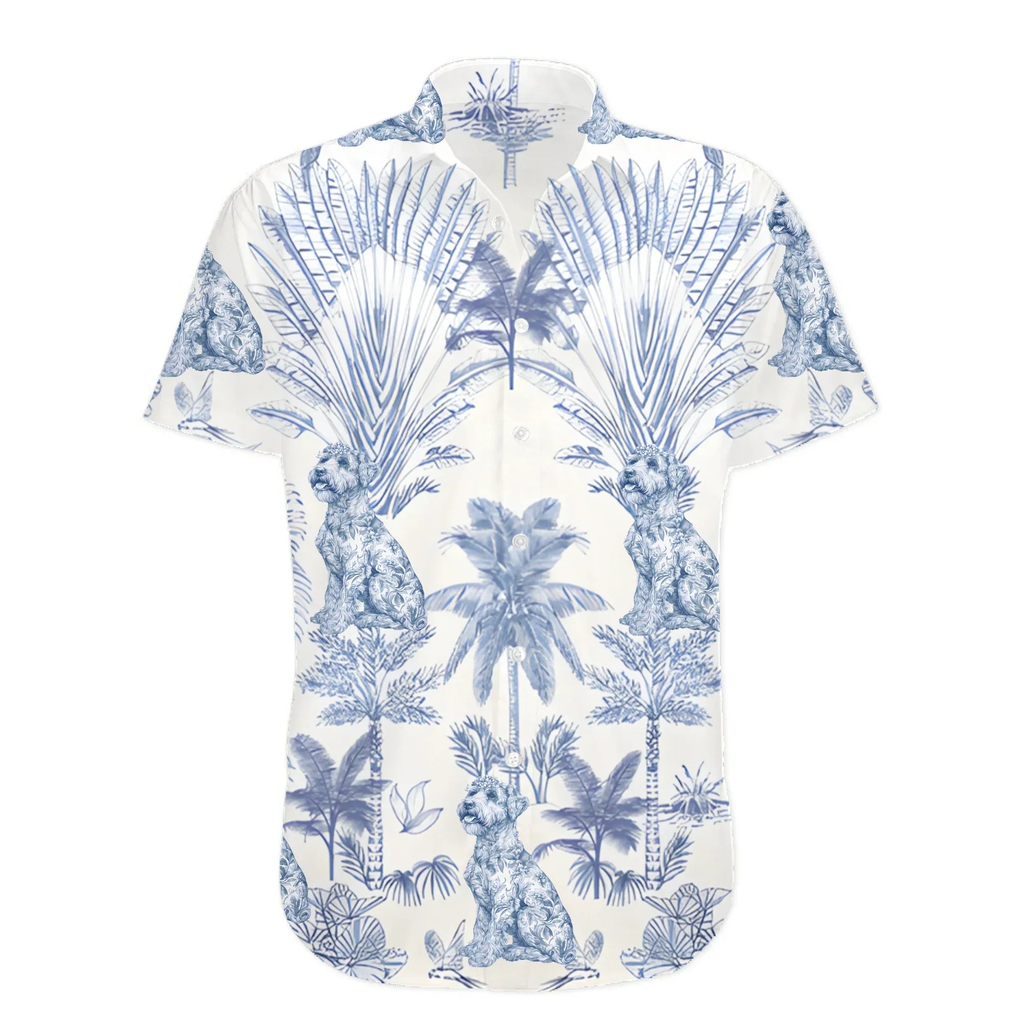 Dog Lovers Toile De Jouy Style Custom Dog Breeds - Personalized Hawaiian Shirt - Joliny