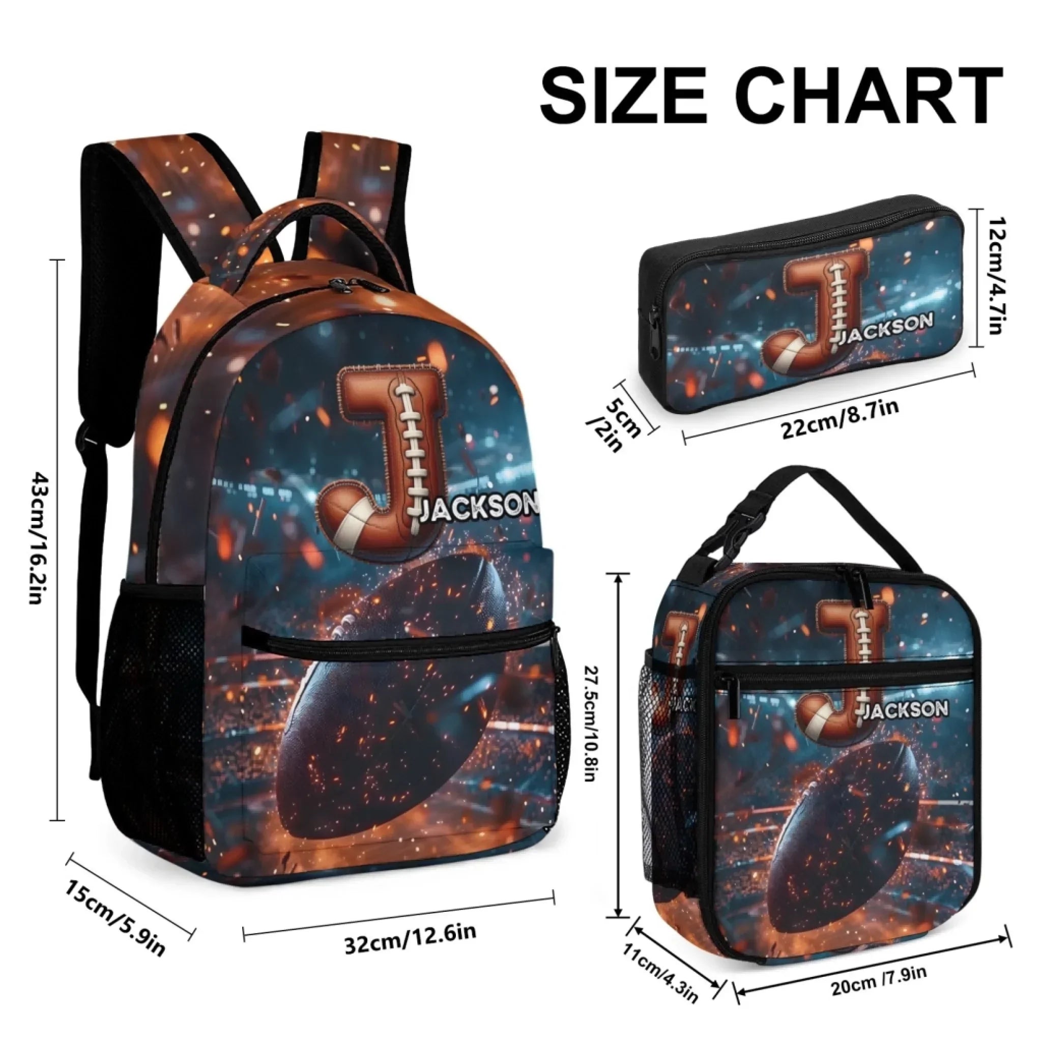 Personalized Initials Custom Football Backpack - Gifts For Football Fans Gifts For Kids - Joliny