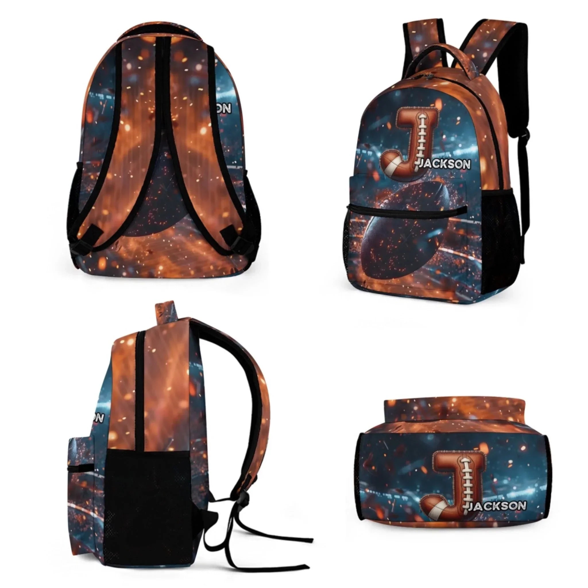 Personalized Initials Custom Football Backpack - Gifts For Football Fans Gifts For Kids - Joliny