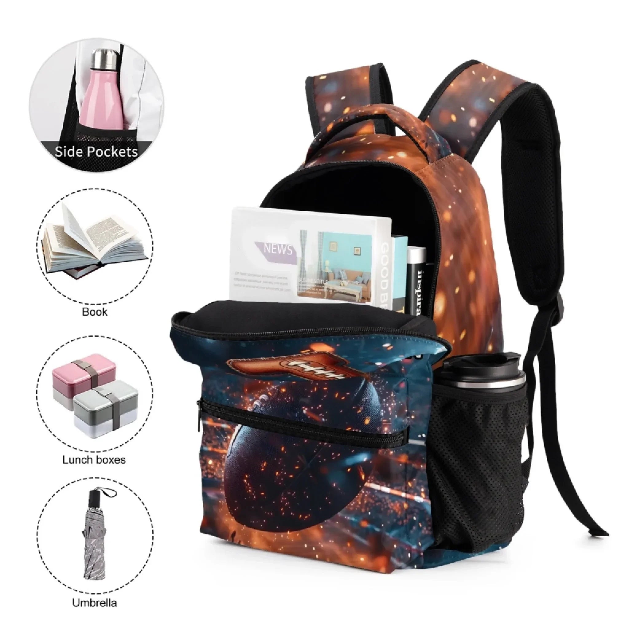 Personalized Initials Custom Football Backpack - Gifts For Football Fans Gifts For Kids - Joliny