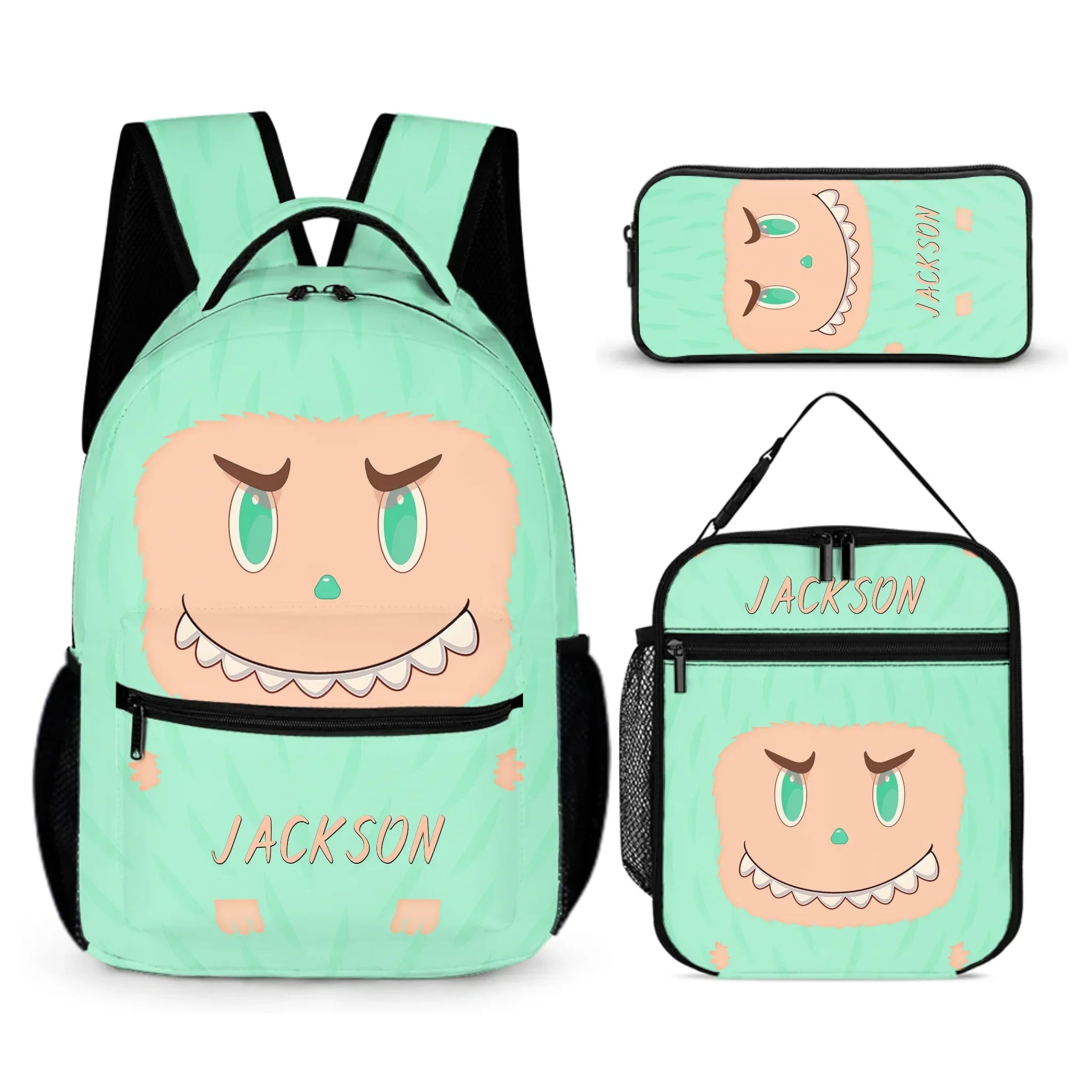 Personalized Monster Backpack Set – Add Your Child’s Name & Pick Their Favorite Color - Joliny