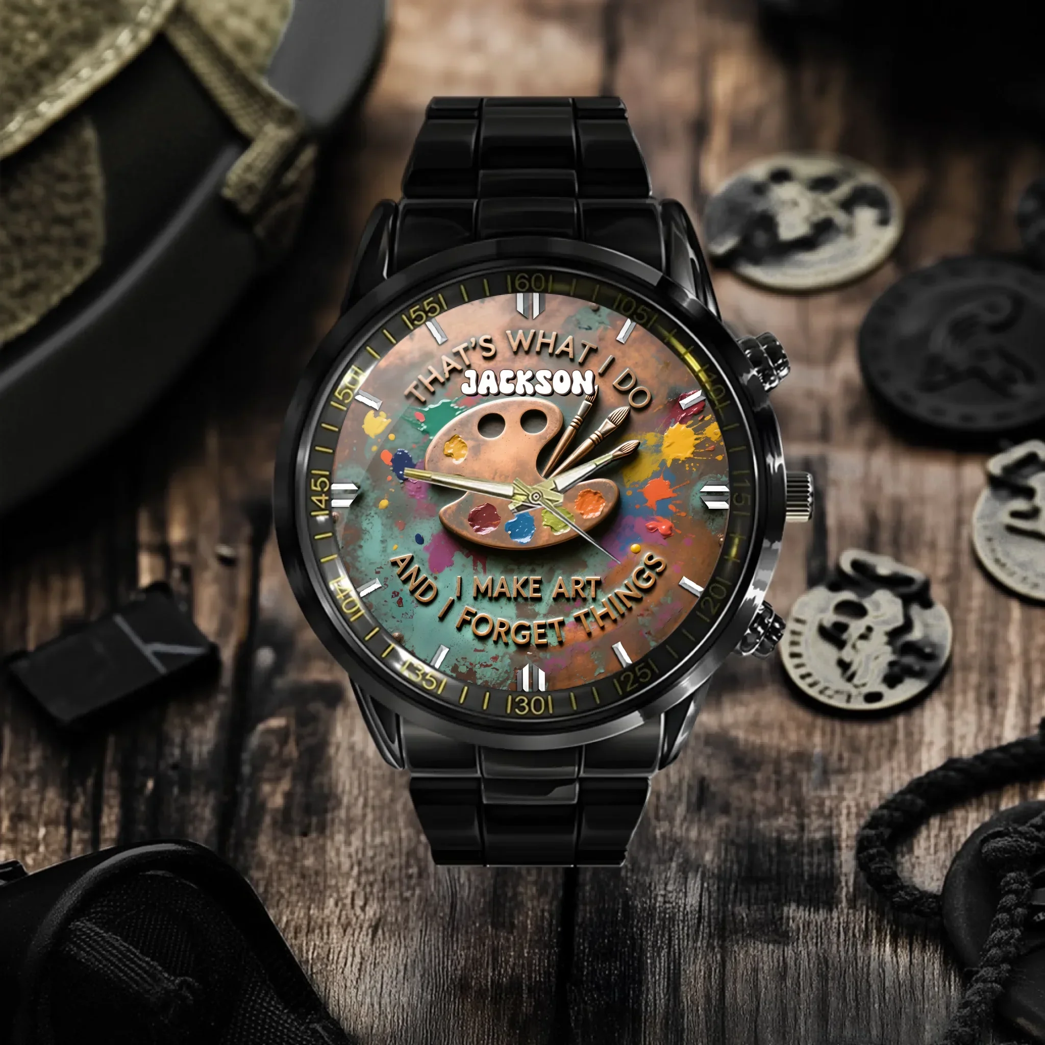 That's What I Do I Make Art and I Forget Things - Personalized Name Palette Watch - Joliny