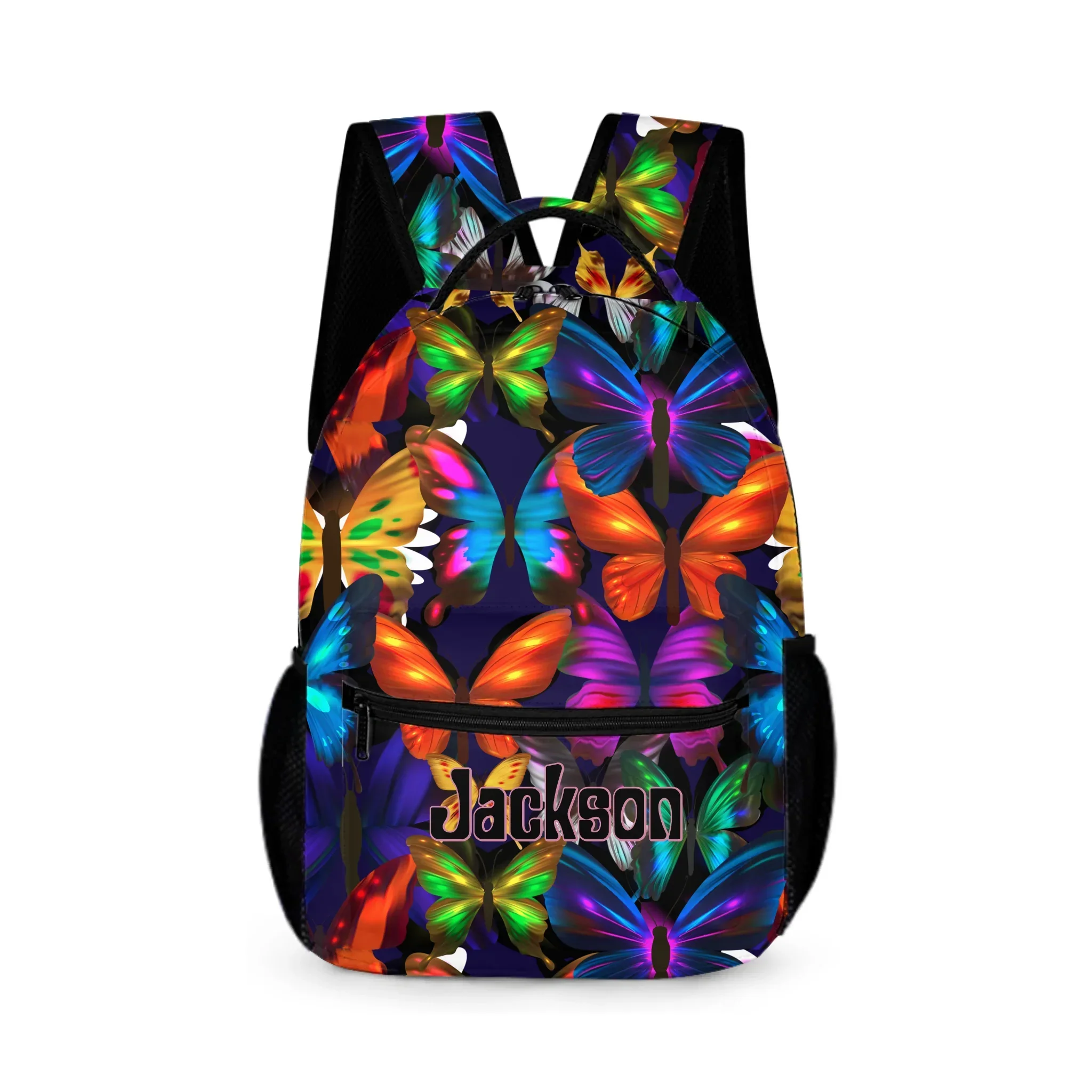Psychedelic Butterfly Name Customized Backpack - School Season Gift For Kids - Joliny