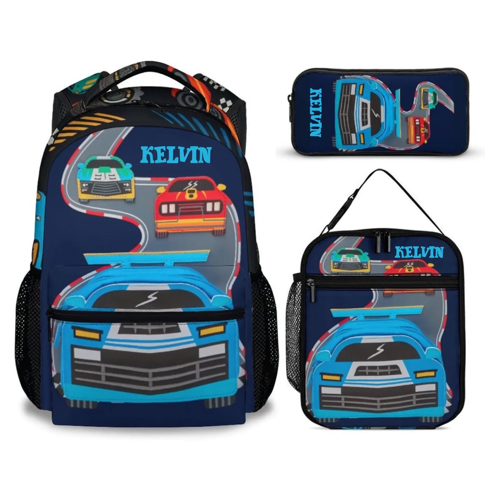 Children's Name Customized Racing Backpacks - Start of School Gift for Kids Who Love Racing! - Joliny