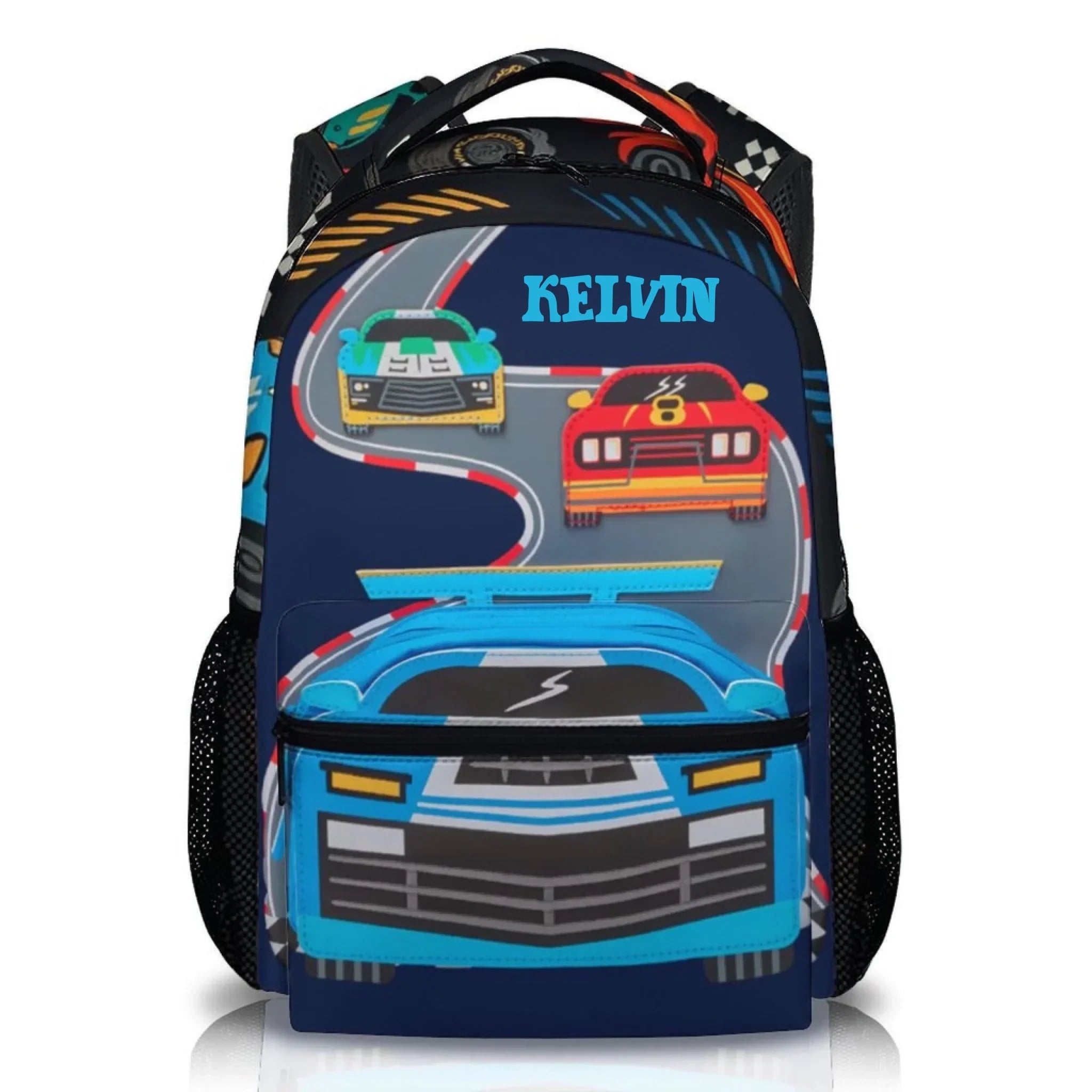 Children's Name Customized Racing Backpacks - Start of School Gift for Kids Who Love Racing! - Joliny