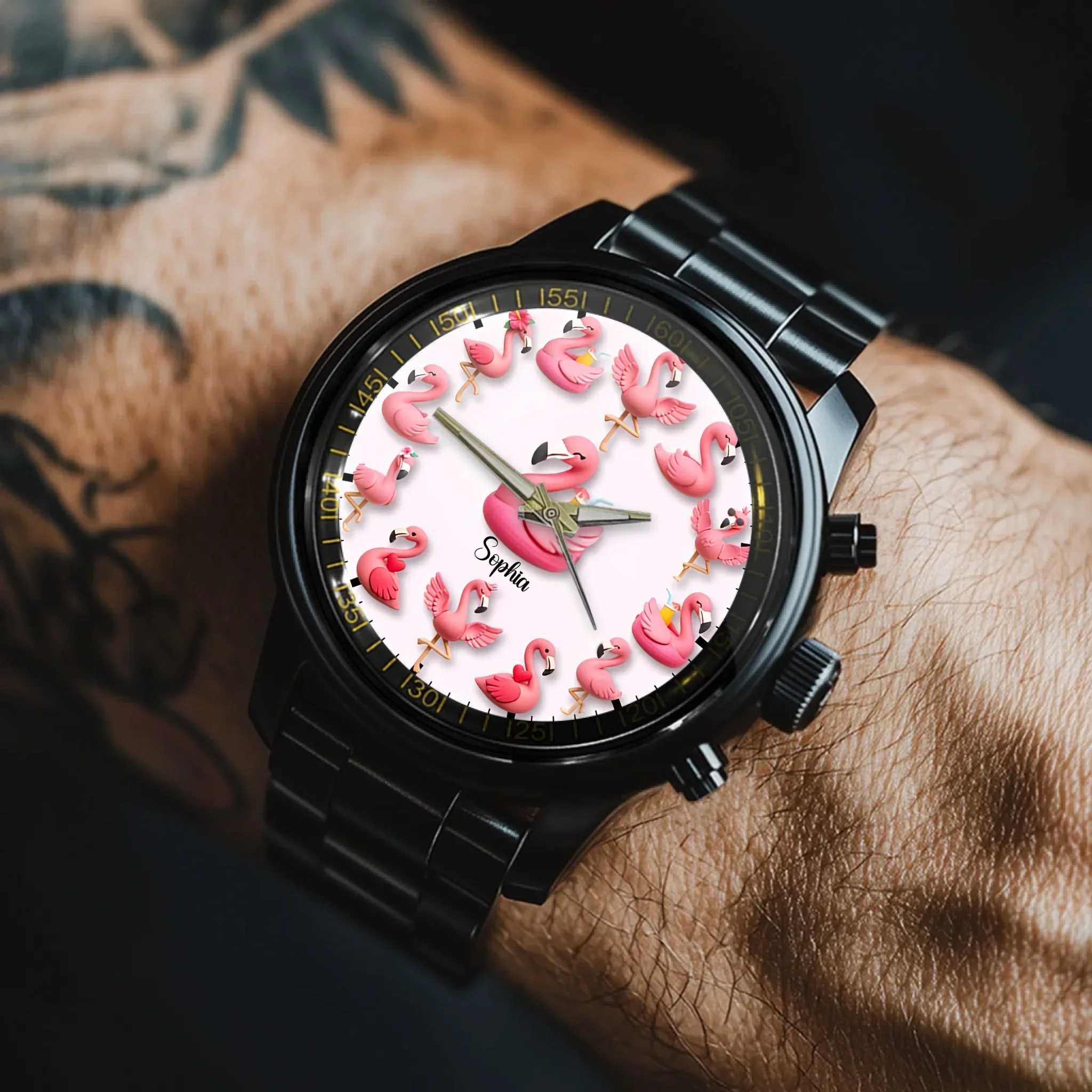 Love Flamingos - Personalized Flamingo Watch - Joliny
