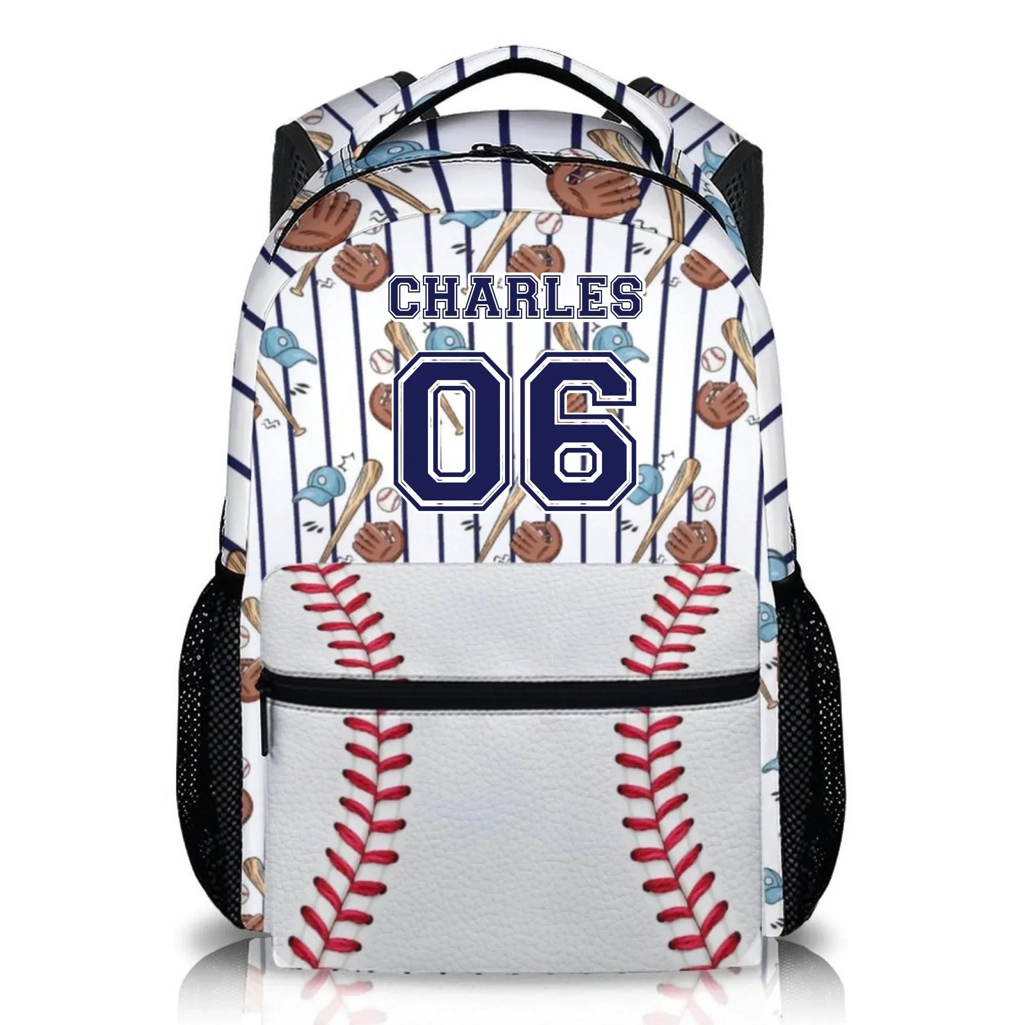 Personalized Name Custom Sports Backpack - Includes Basketball Baseball Soccer Football Rugby Personalized Backpacks - Joliny