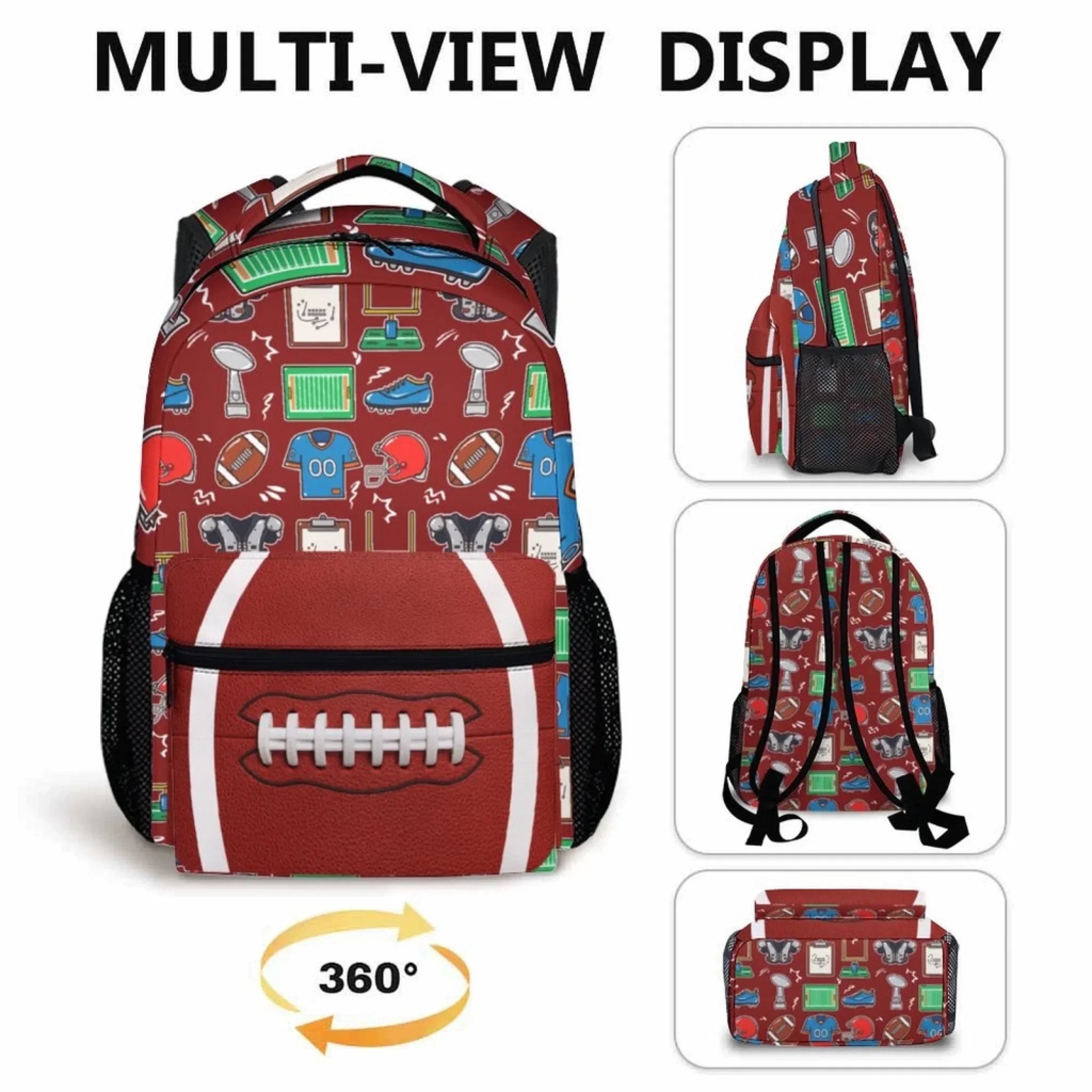 Personalized Name Custom Sports Backpack - Includes Basketball Baseball Soccer Football Rugby Personalized Backpacks - Joliny