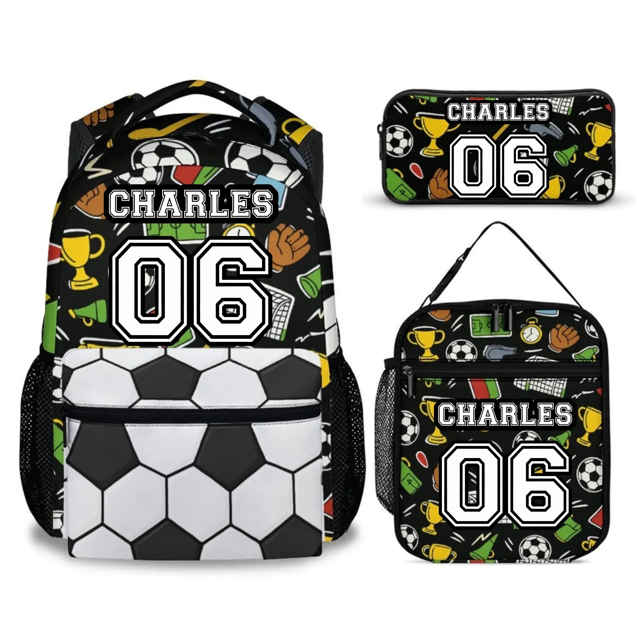 Personalized Name Custom Sports Backpack - Includes Basketball Baseball Soccer Football Rugby Personalized Backpacks - Joliny