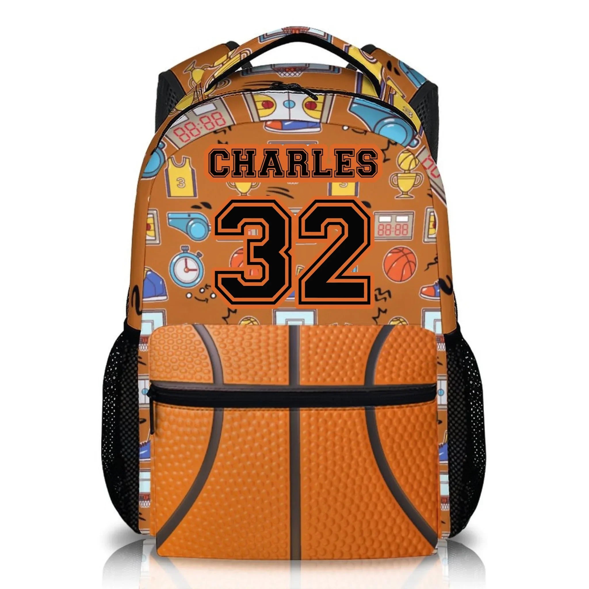 Personalized Name Custom Sports Backpack - Includes Basketball Baseball Soccer Football Rugby Personalized Backpacks - Joliny