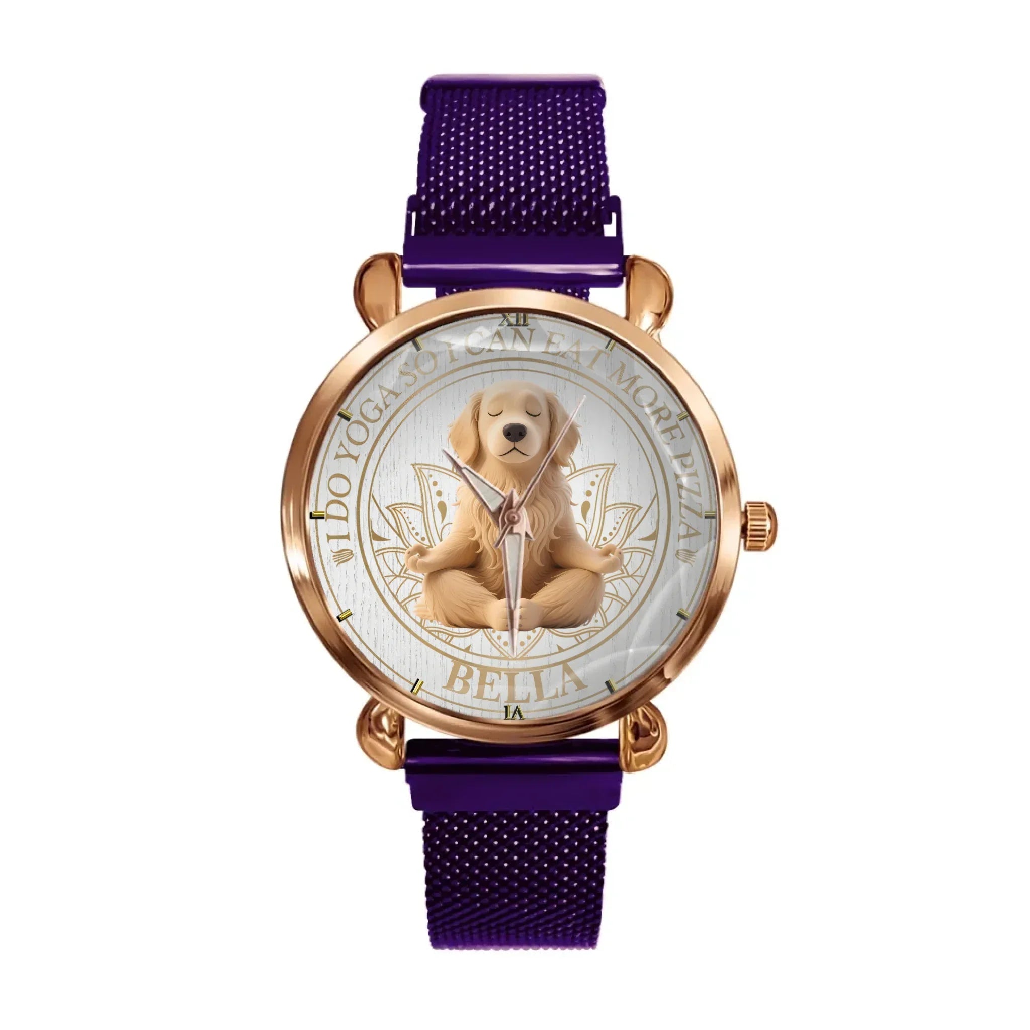 Custom I Do Yoga So I Can Eat More Pizza. - Pet Personalized Watch - Joliny