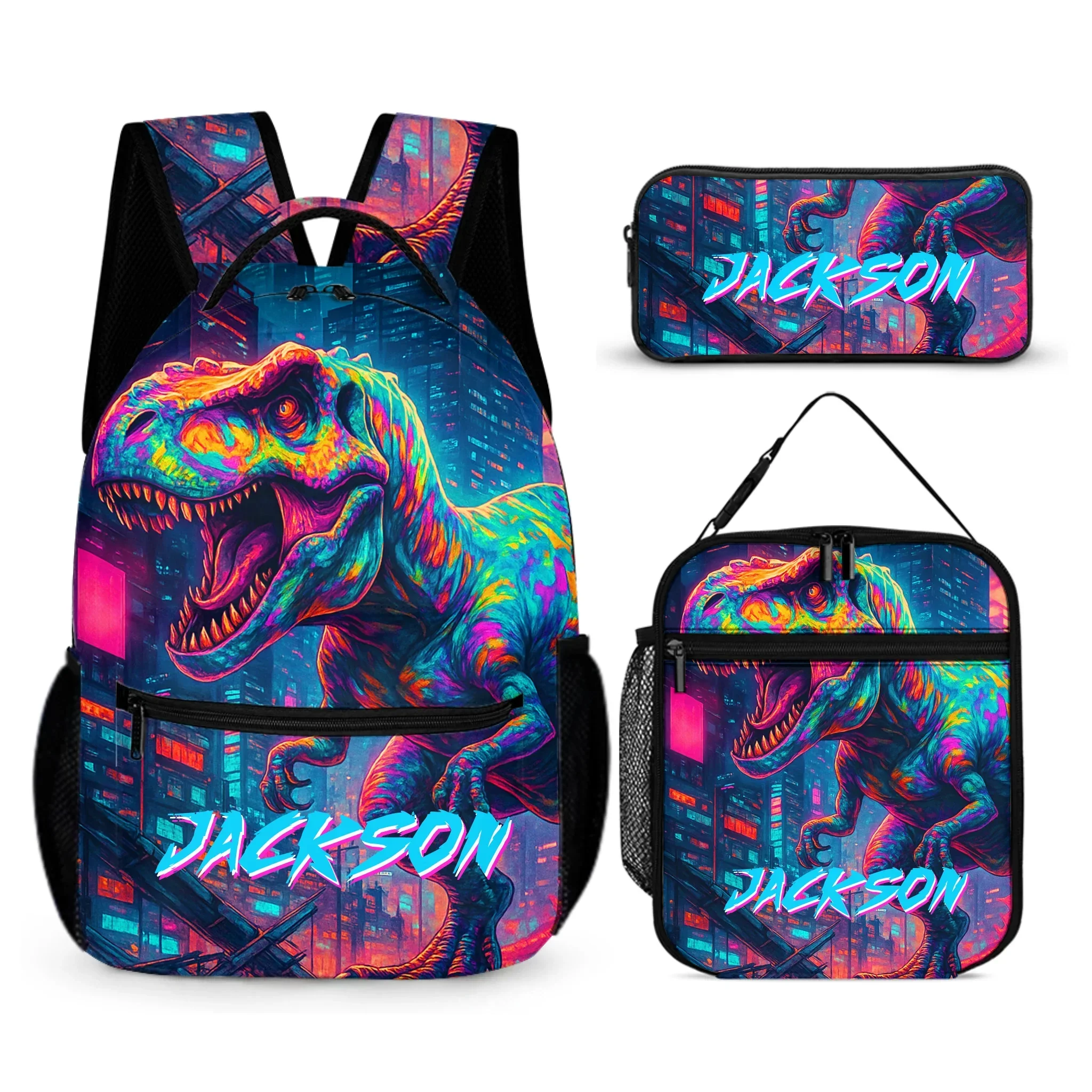 Cyberpunk Dinosaur Custom Backpack - Gift for Back-to-School Season - Joliny
