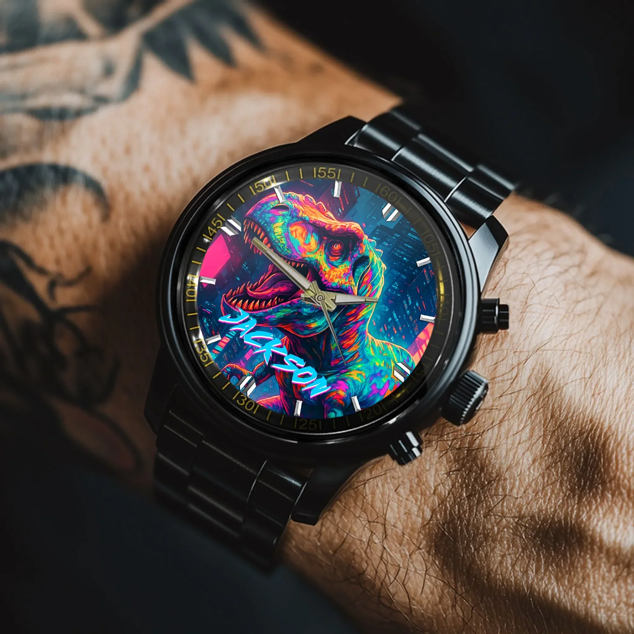 Cyberpunk Dinosaur - Personalized Watch - Joliny