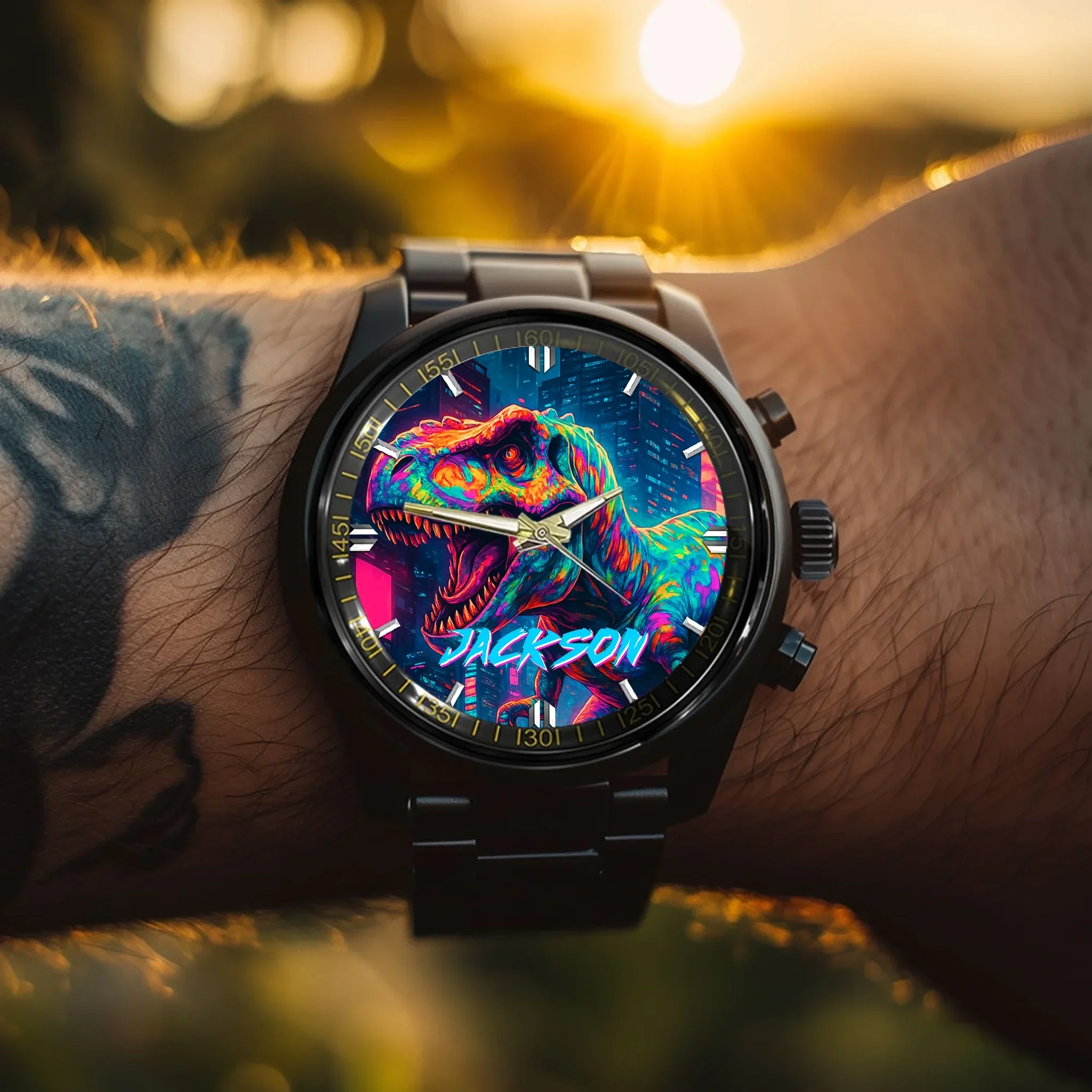 Cyberpunk Dinosaur - Personalized Watch - Joliny