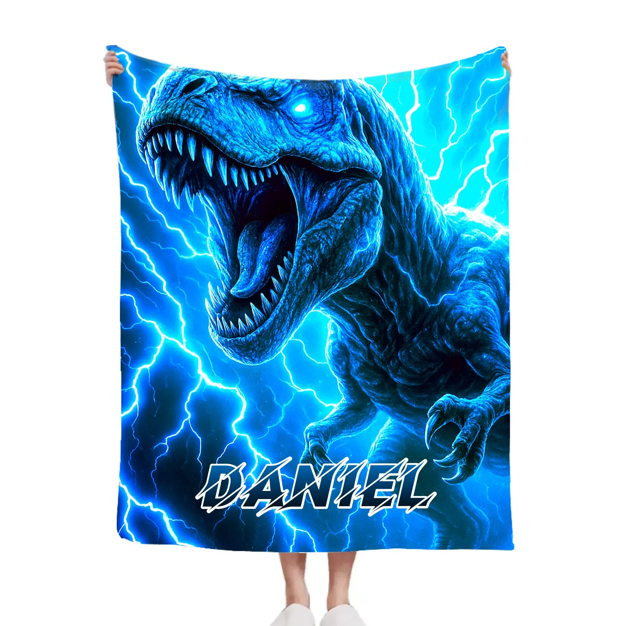 Lightning Dinosaur - Personalized Blanket - Joliny