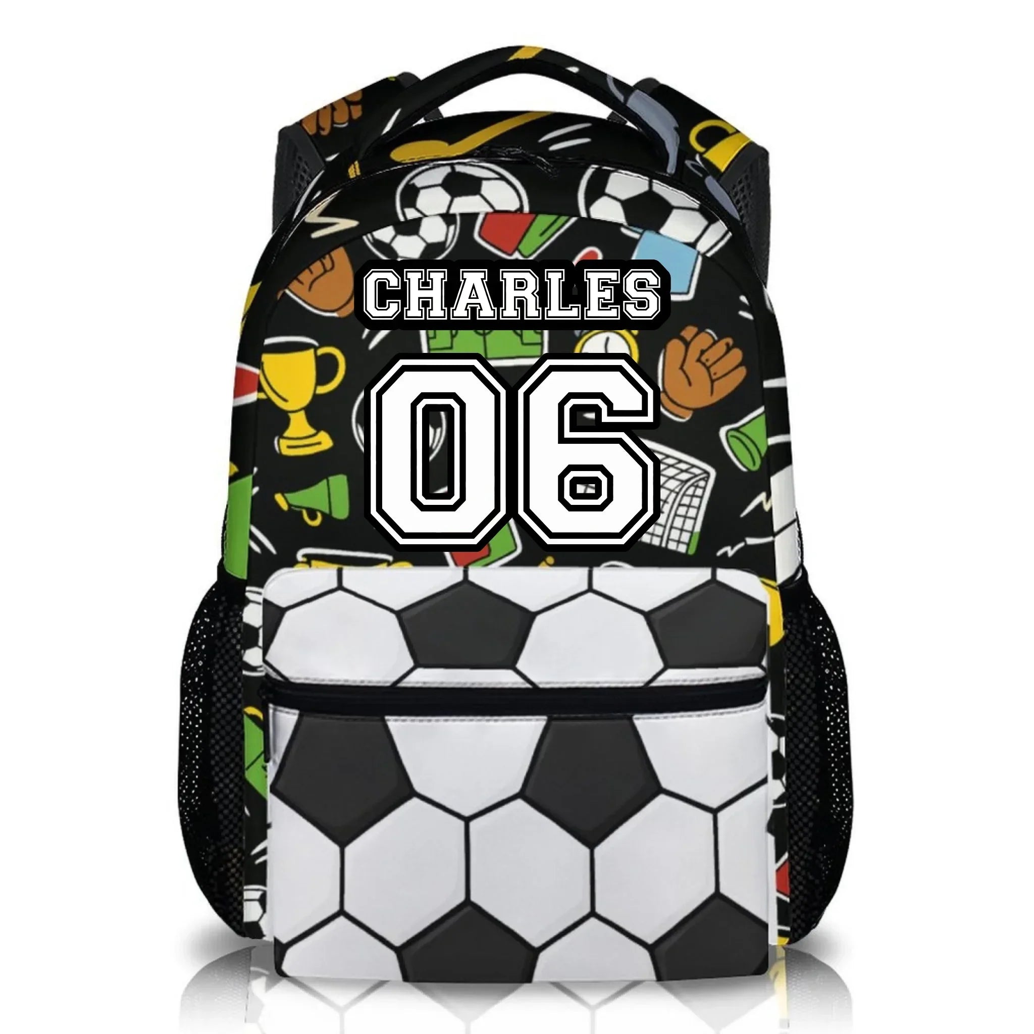 Personalized Name Custom Sports Backpack - Includes Basketball Baseball Soccer Football Rugby Personalized Backpacks - Joliny