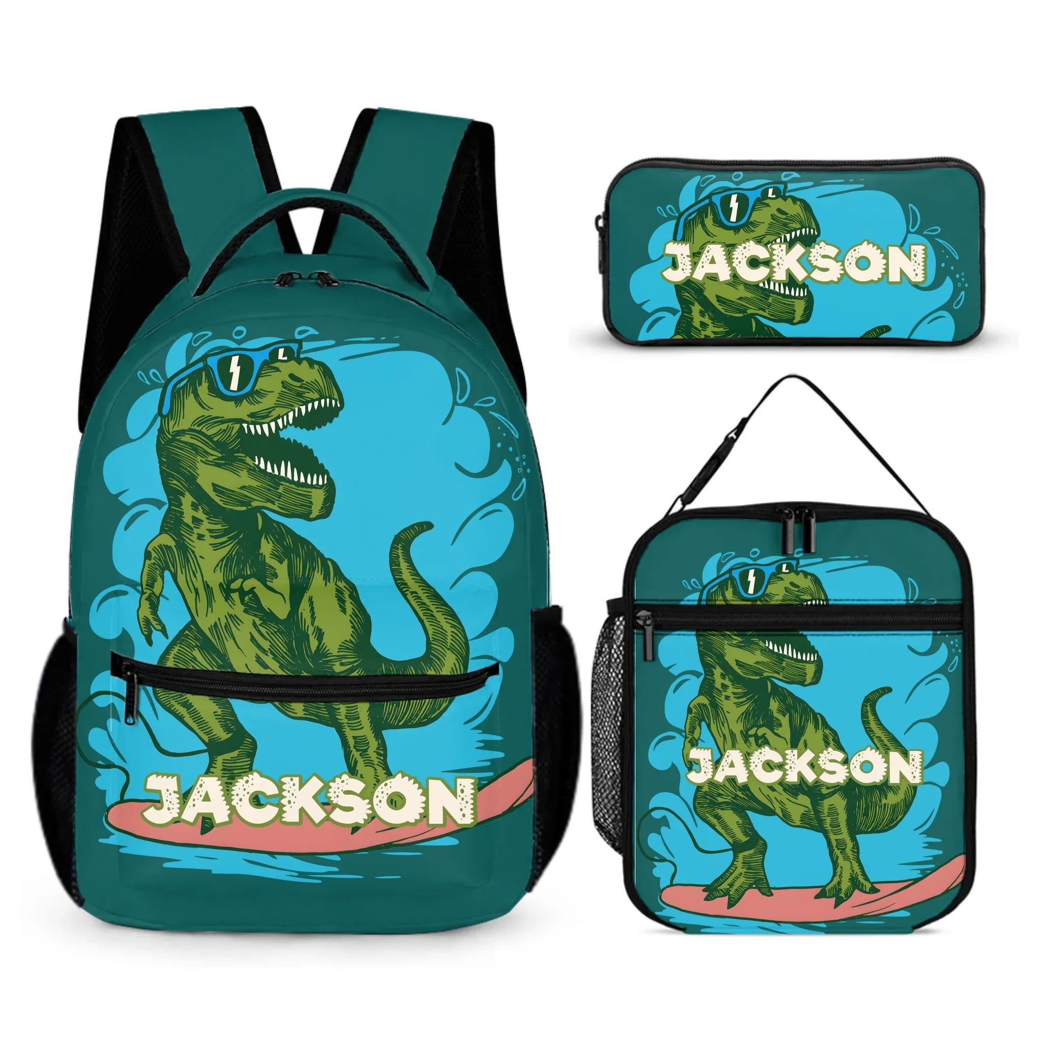 Surfing Dinosaur Cartoon Pattern Custom Backpack - Gift for Kid - Joliny