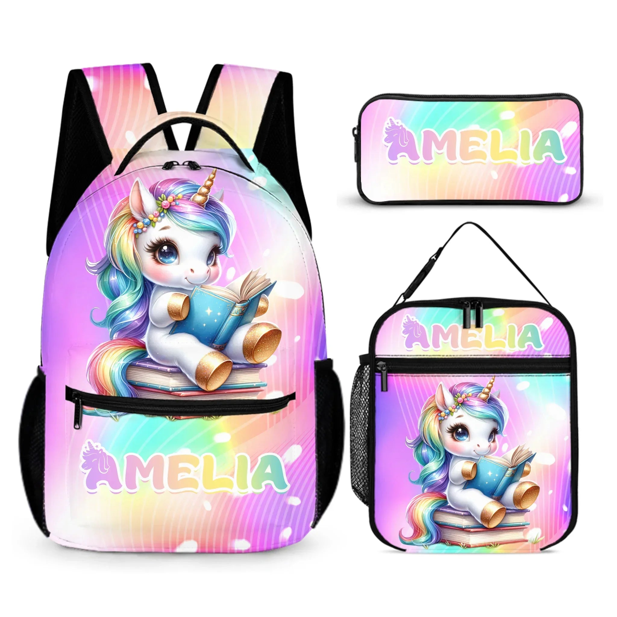 Unicorn Reading Book Custom Backpack - Gift for Back-to-School Season - Joliny