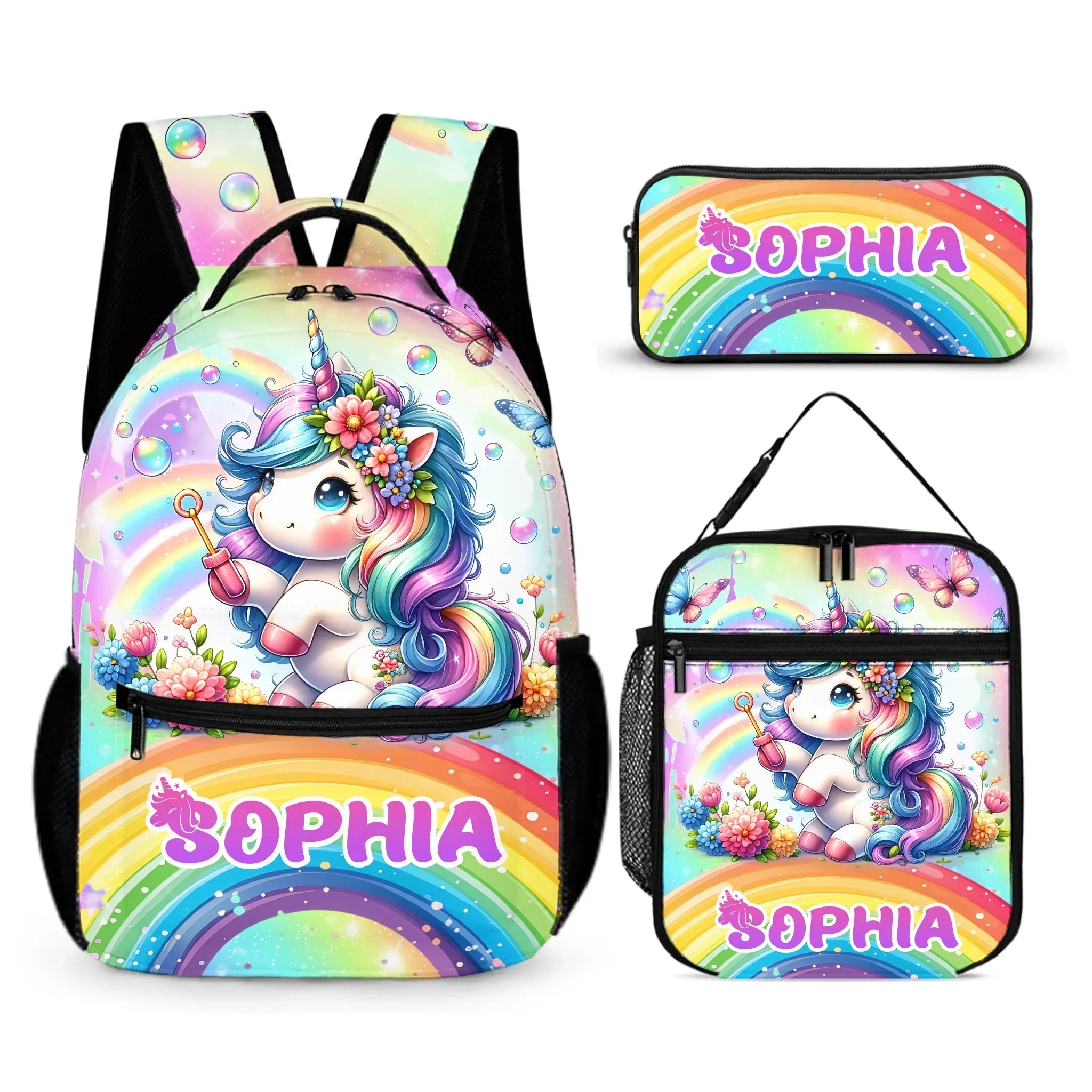 Rainbow Unicorn Backpack - Personalized Backpack as School Season Gift - Joliny