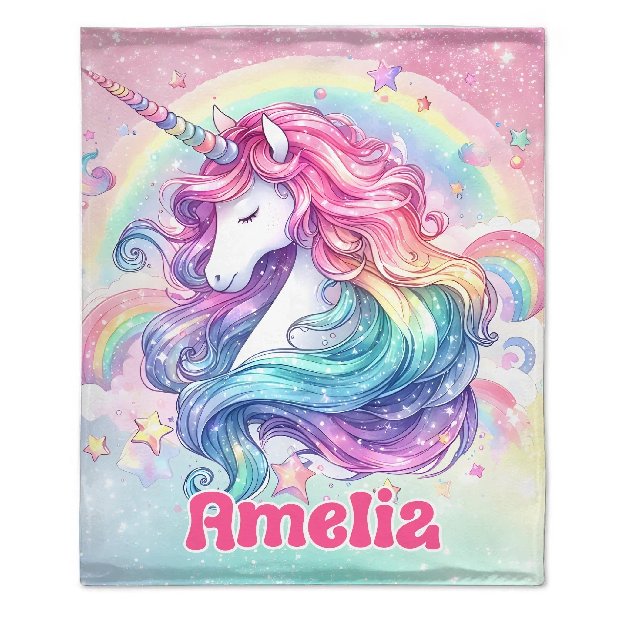 Dreamy Unicorn Blanket - Personalized Blanket - Gift for Girls - Joliny
