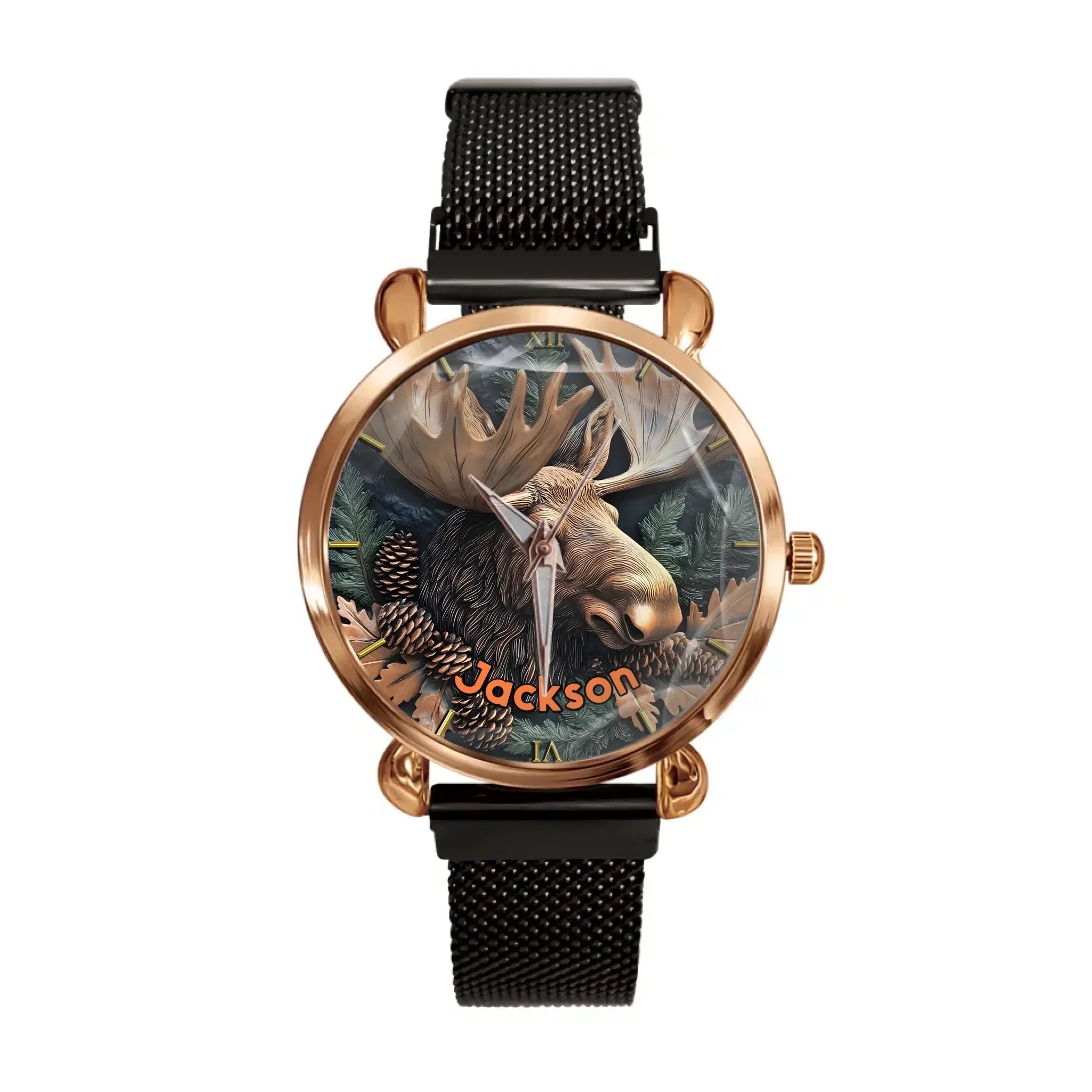 Relief-style Forest Deer Custom Watch - Personalized Watch - Joliny