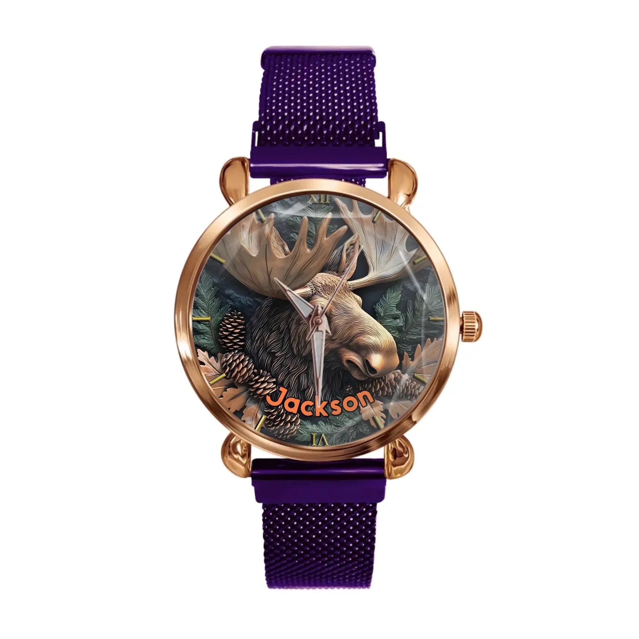 Relief-style Forest Deer Custom Watch - Personalized Watch - Joliny