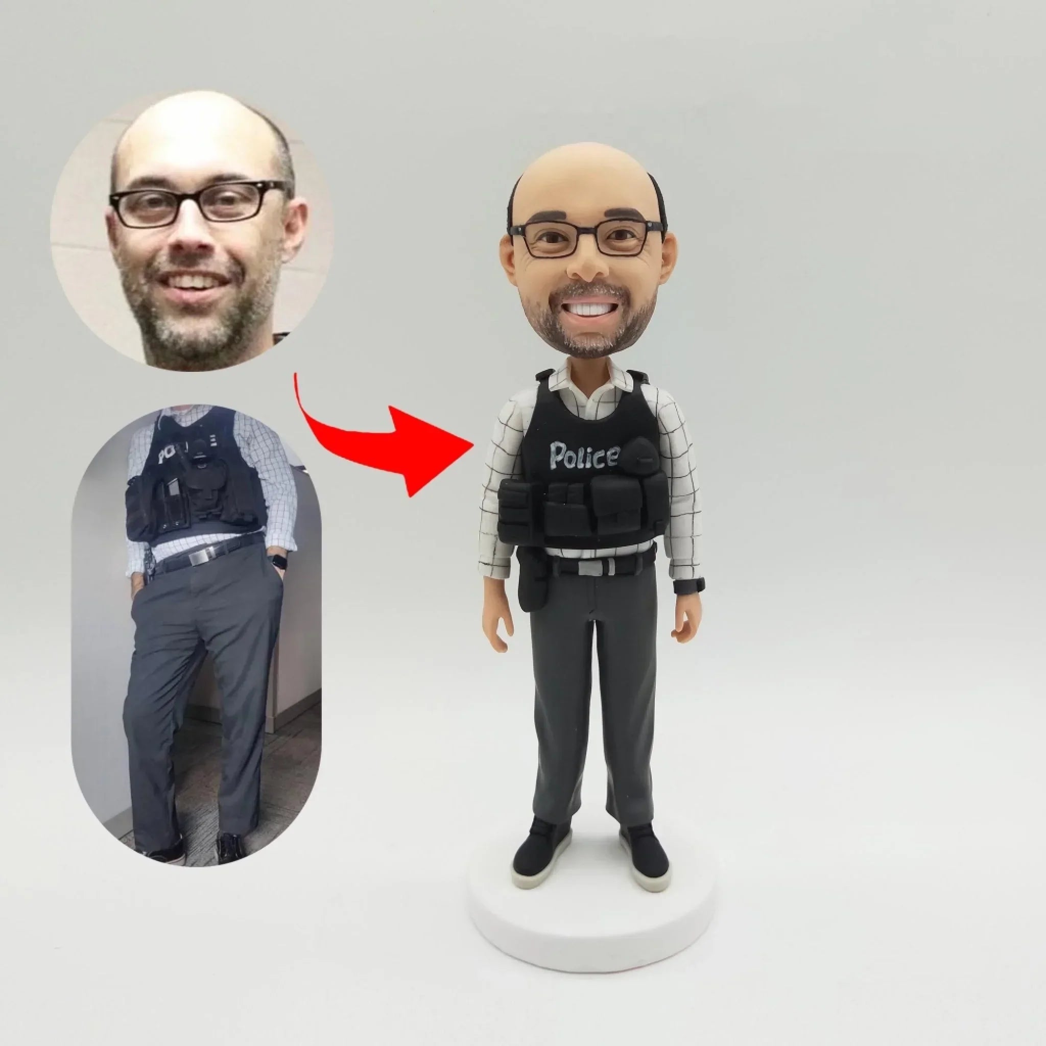 Engraved Customized Police Figurines - Gifts for Police Officers - Joliny