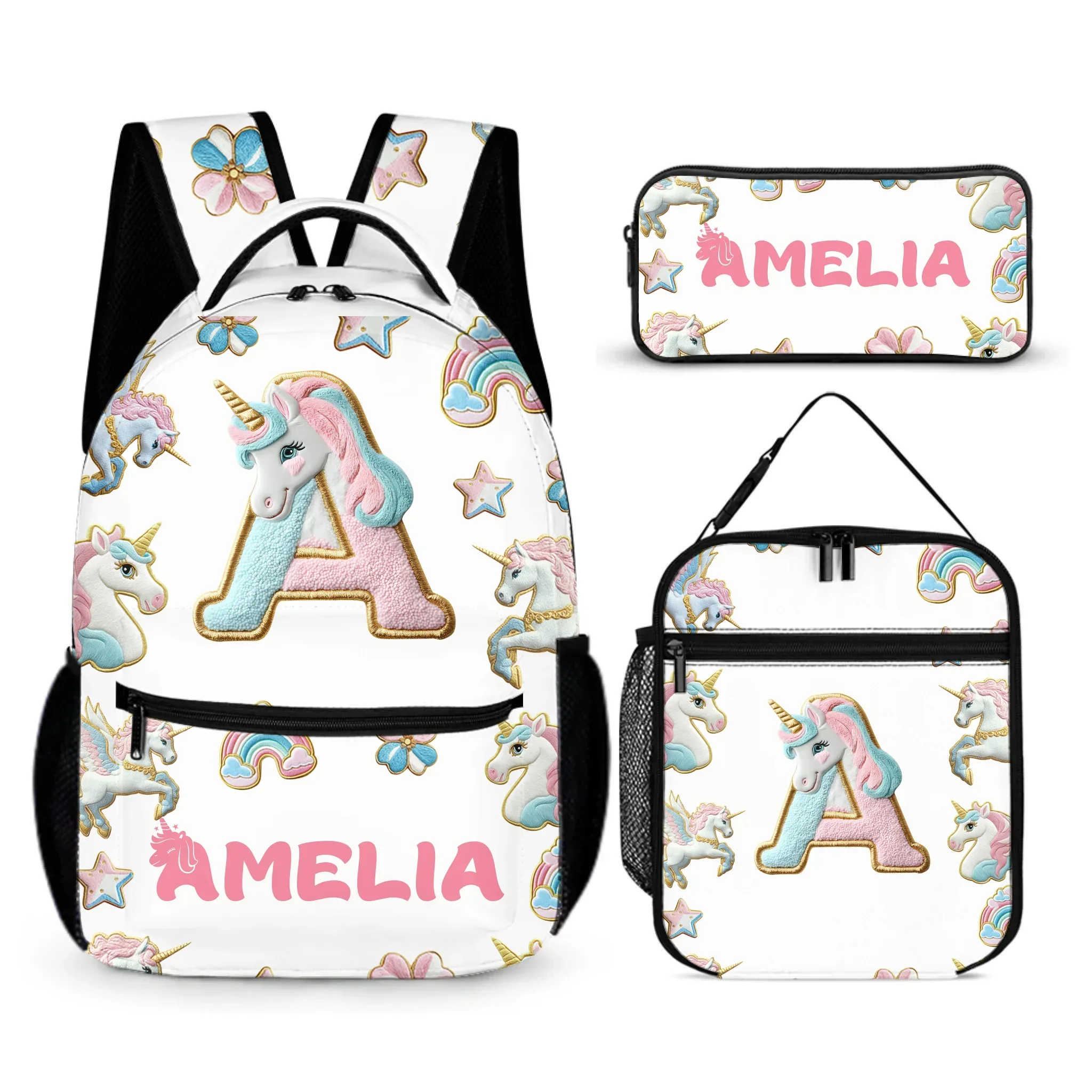 Beautiful Unicorn Alphabet - Personalized Name Backpack - Joliny