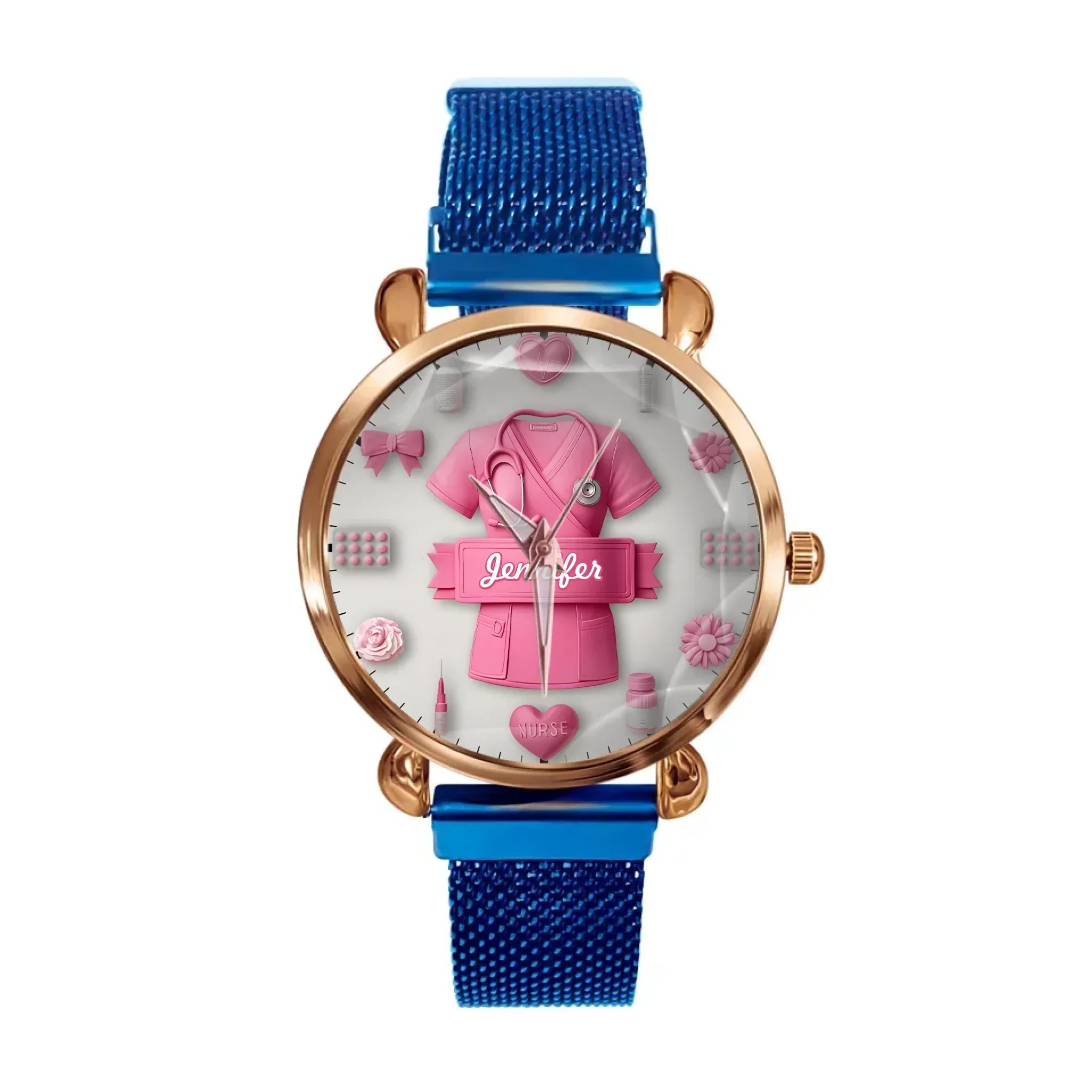 Nursing Is A Work Of Heart - Personalized Nurse Hand Watch - Joliny